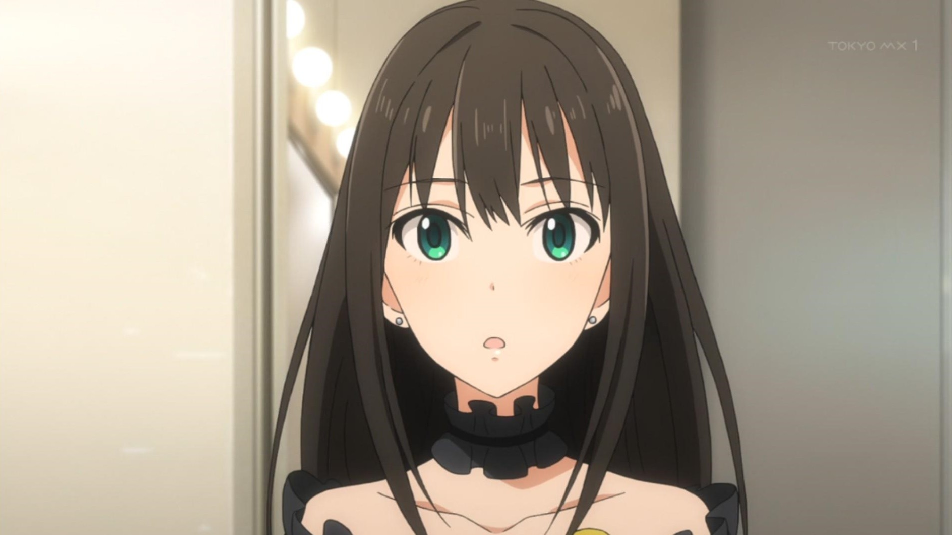 Anime Anime Girls Anime Screenshot THE IDOLM STER Shibuya Rin Aqua Eyes Long Hair Brunette THE IDOLM 1920x1080