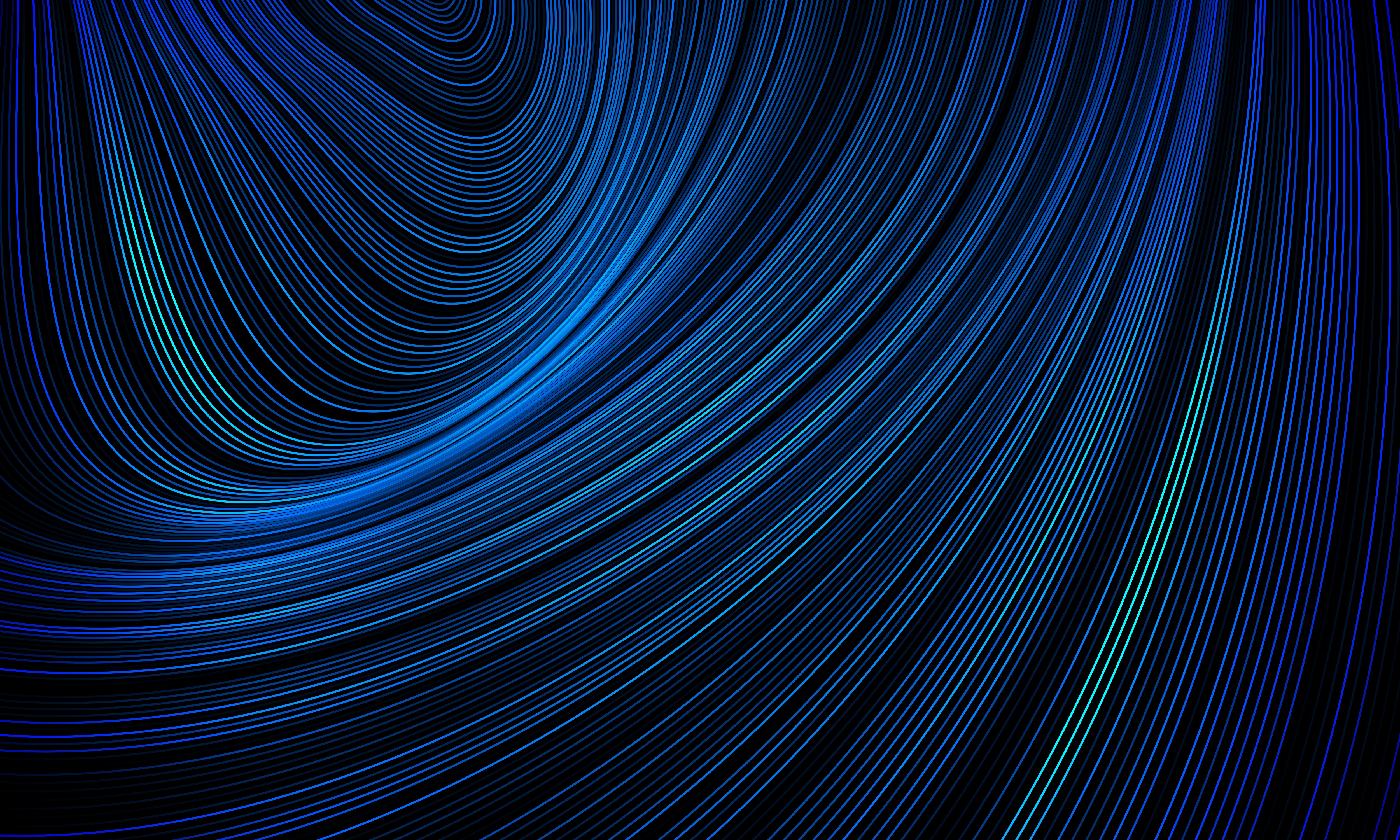 Abstract 3D Waves Dark Blue Artwork Lights Lines Digital Digital Art Striped Dynamic Texture Vector  5000x3000