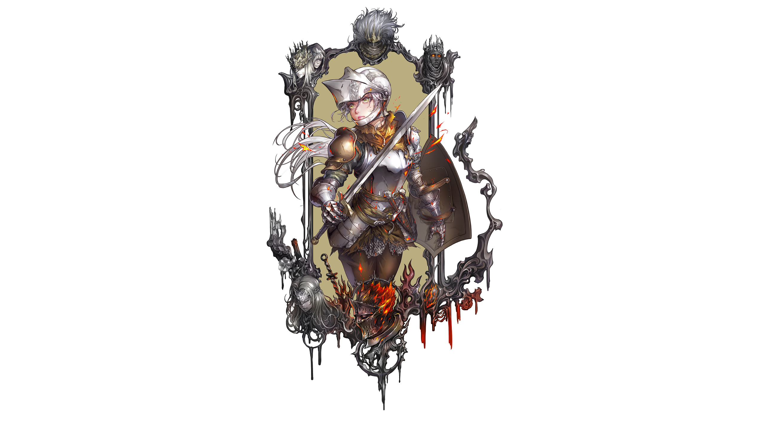 Dark Souls Chosen Undead Dark Souls Knight Sword Shield Armor Jay B Lee 2560x1440