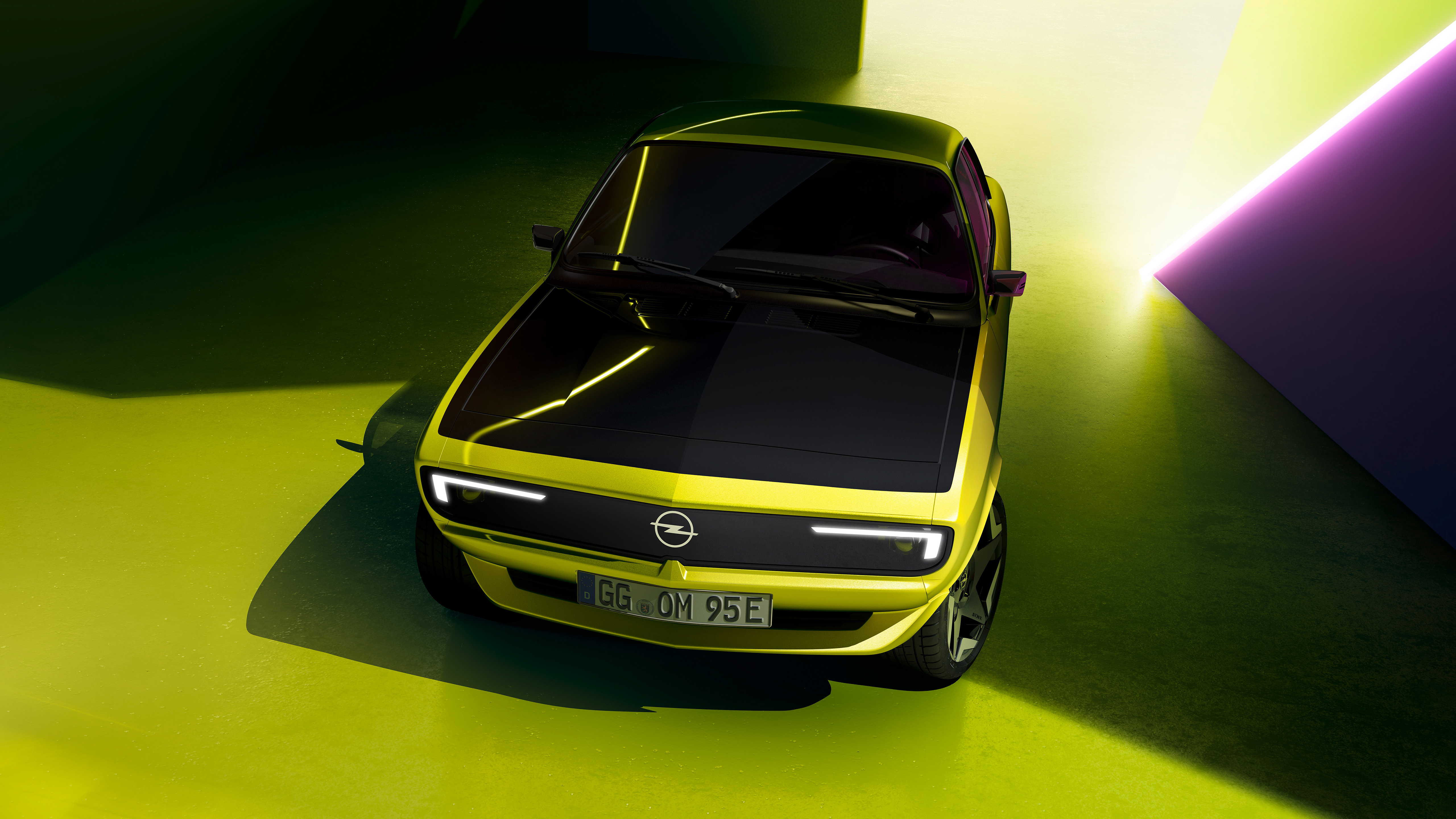 Opel Opel Manta Green Cars Car Vehicle Electric Car High Angle 5120x2880