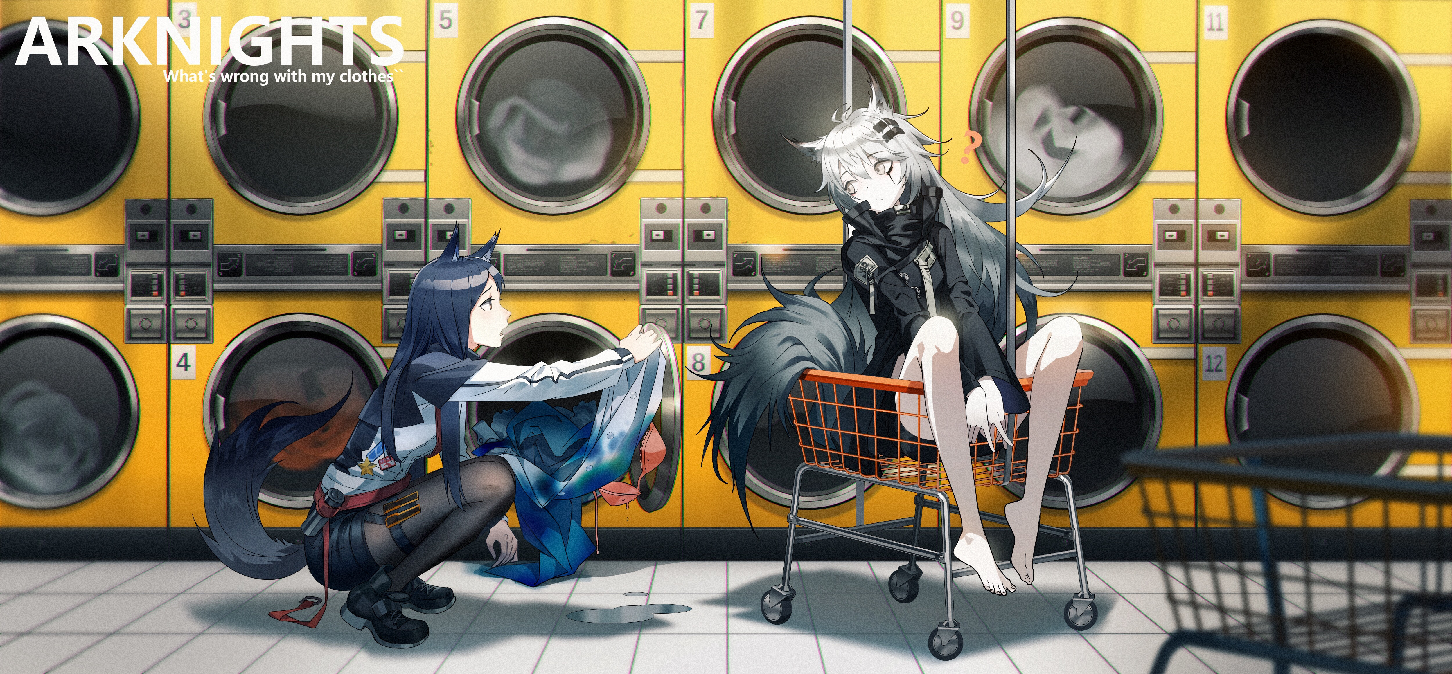 Arknights Texas Arknights Lappland Arknights Anime Girls Wolf Girls Laundromat 5000x2322