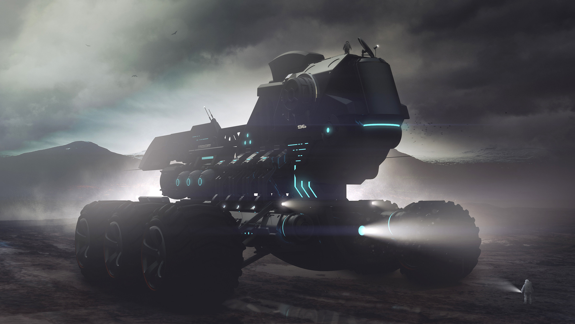 Encho Enchev Vehicle Futuristic Digital Art Artwork Render CGi Science Fiction 2200x1238