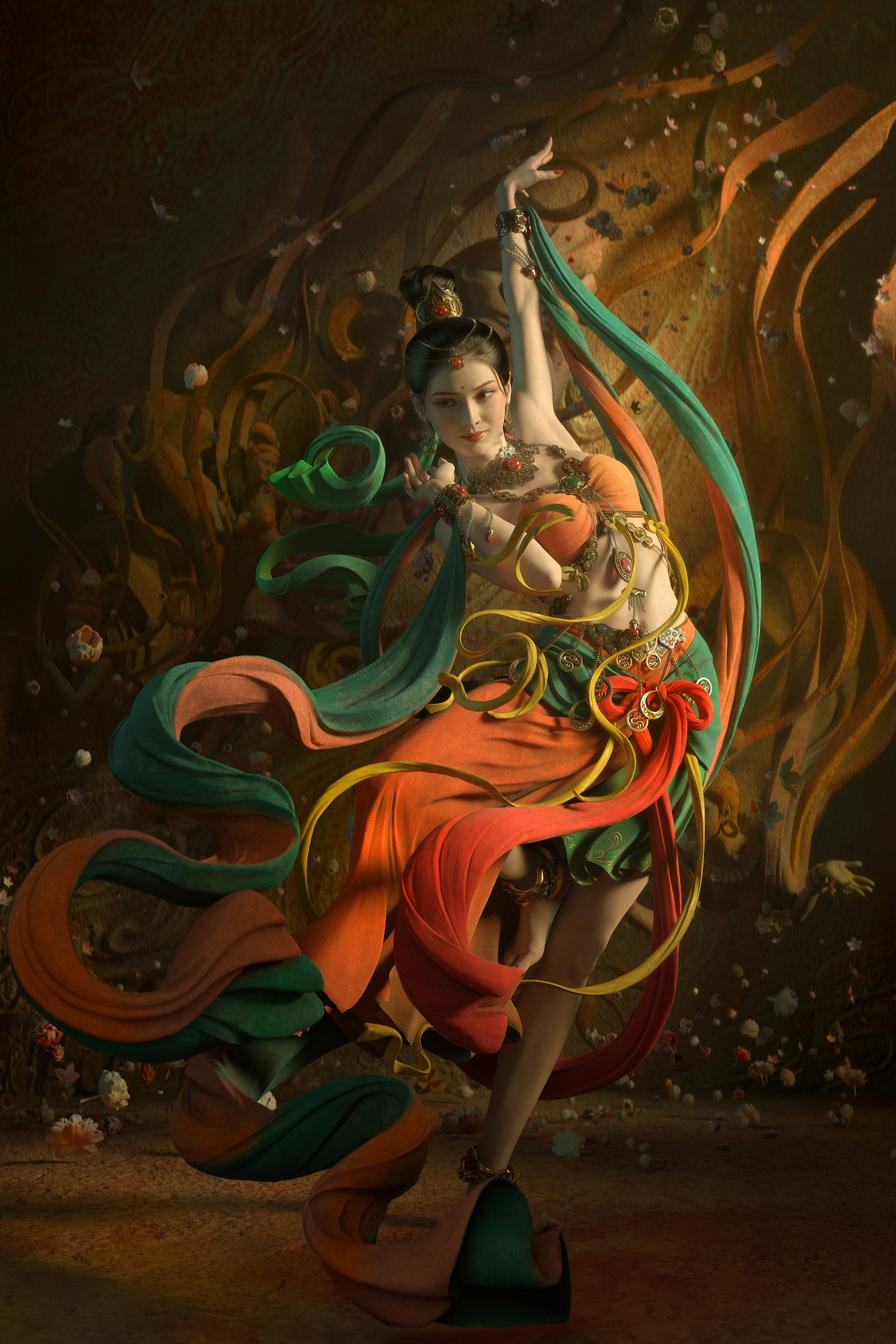 Qi Sheng Luo Artwork Digital Art Women Fantasy Art Fantasy Girl ArtStation 2000x3000