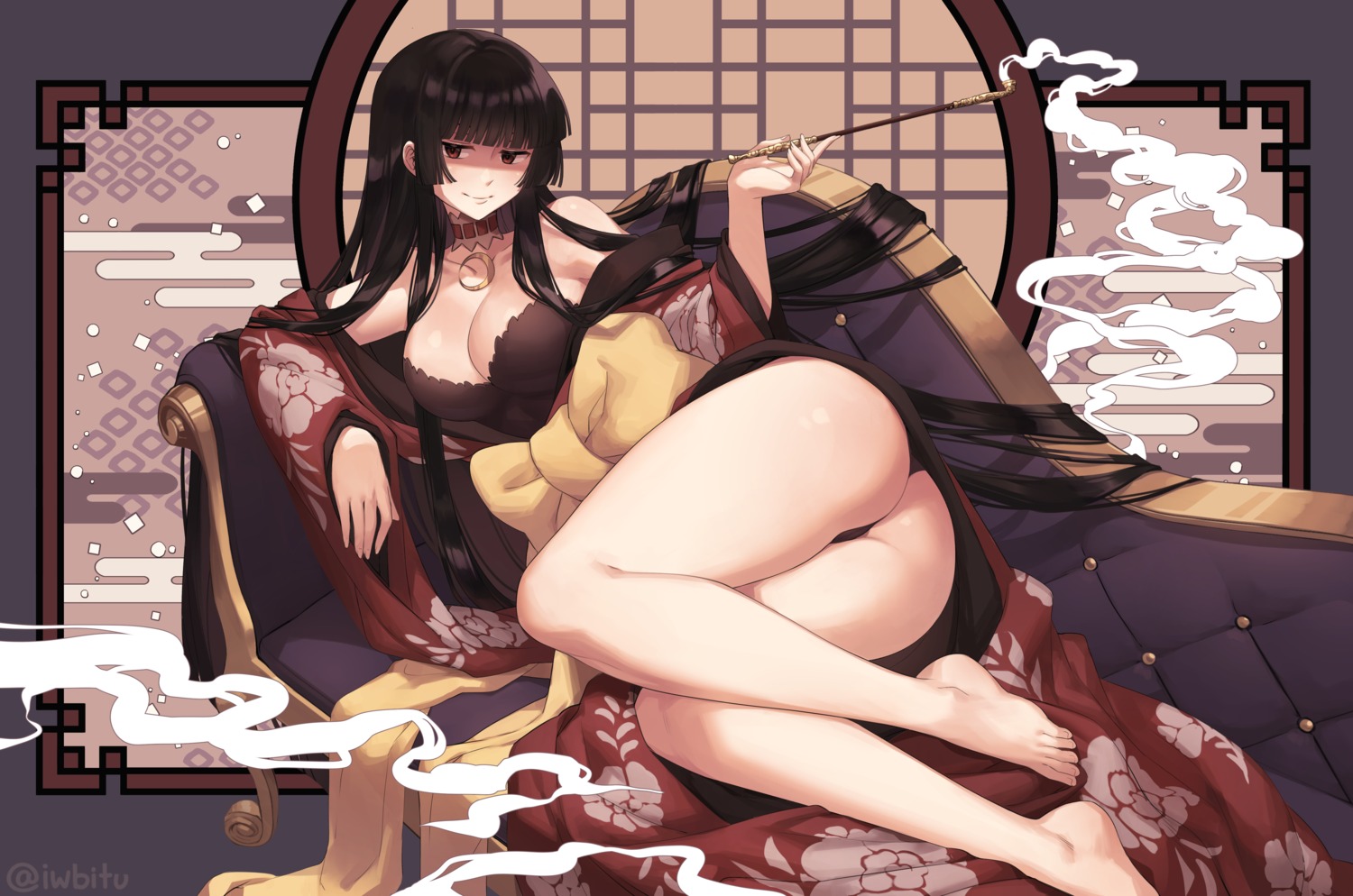 Anime Anime Girls XxxHOLiC Smoking Ichihara Yuuko Long Hair Artwork Iwbitu Sa 1500x994