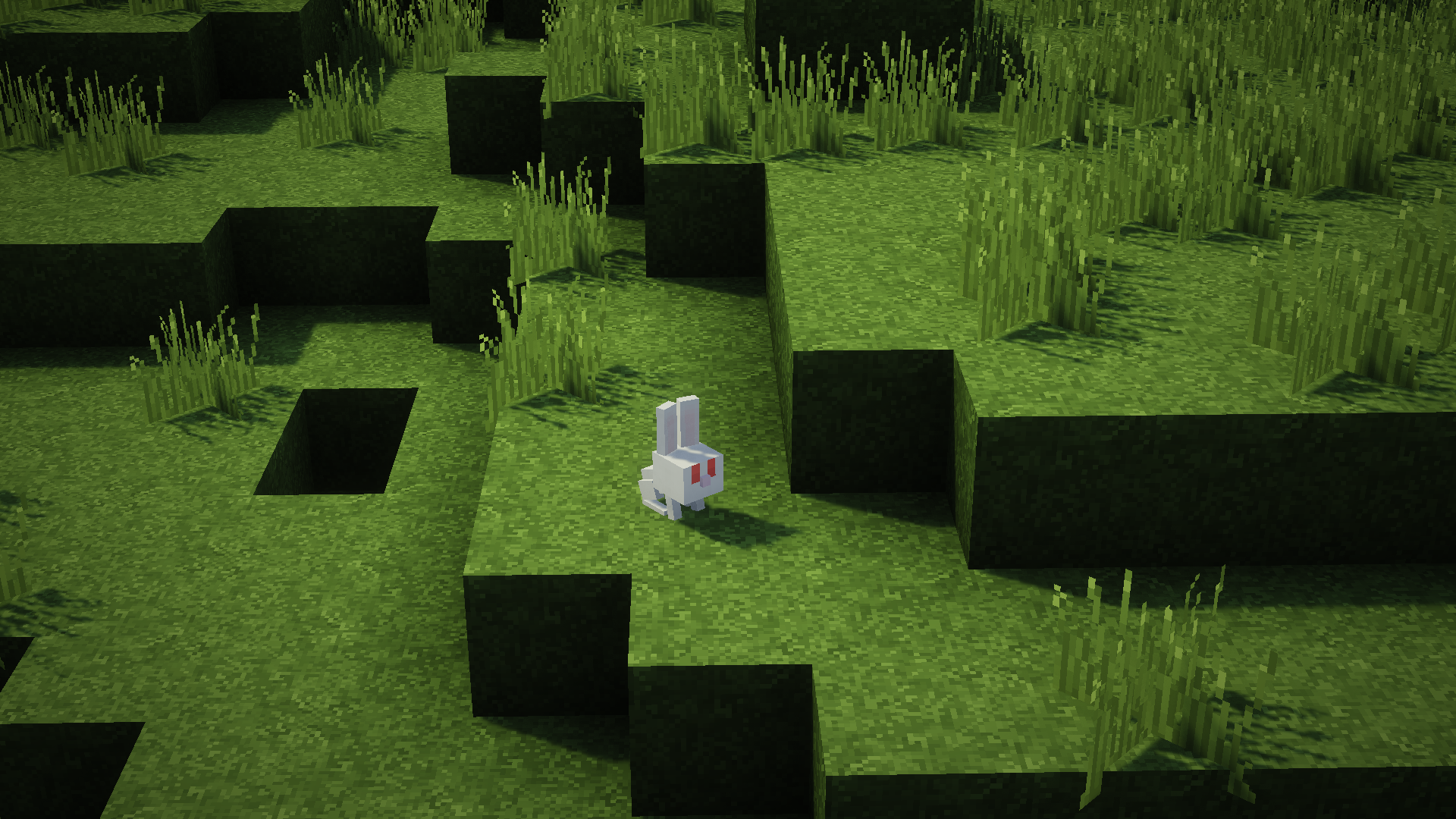 PC Gaming Video Games Screen Shot Green Minecraft White Rabbit Grass 1920x1080