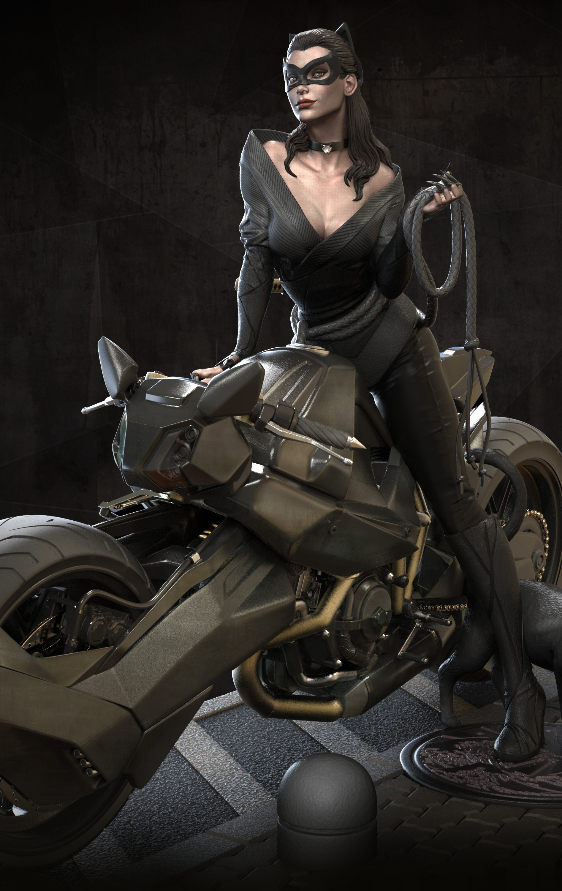 Marthin Agusta Batman Vehicle Motorcycle Catwoman Women With Motorcycles Mask ArtStation 1893x3000