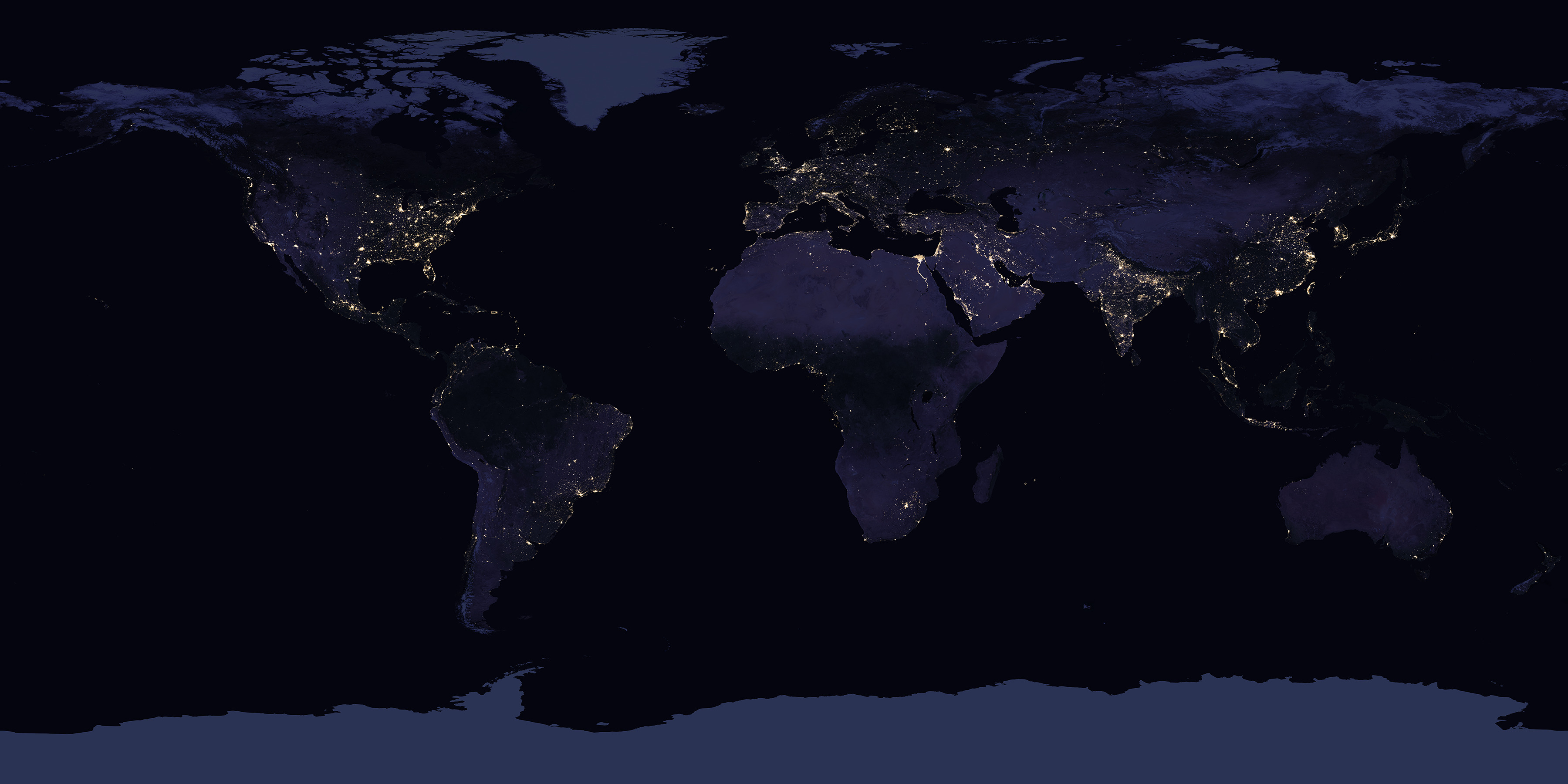 World Map Night 3600x1800