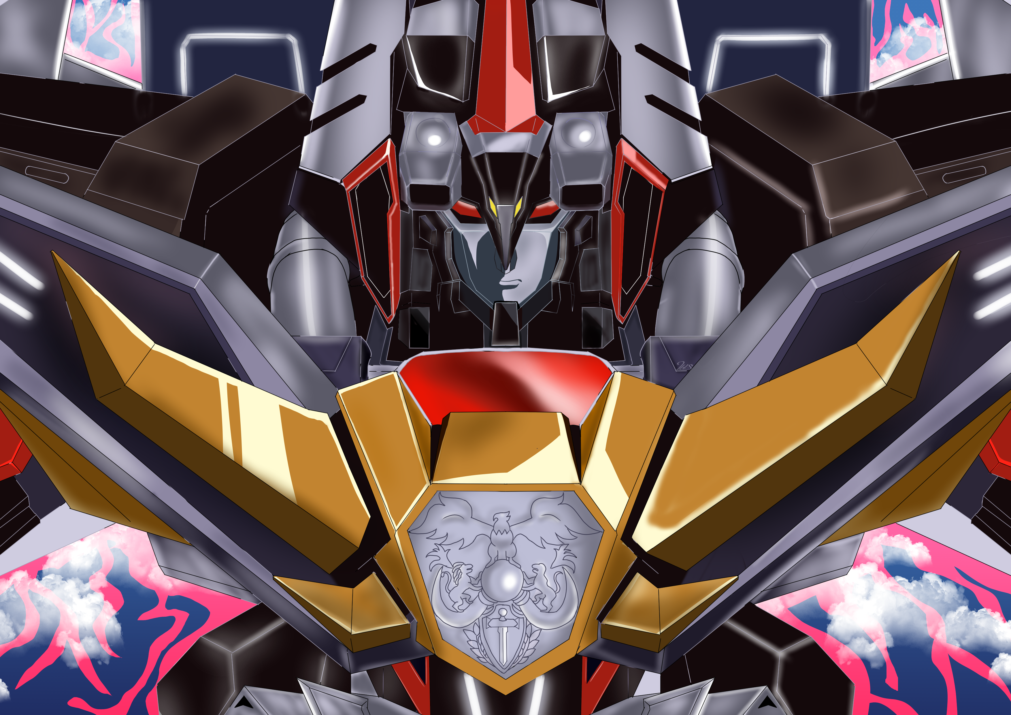 Ultimate Dancouga Dancouga Super Beast Machine God Anime Mechs Super Robot Wars Artwork Digital Art  3508x2480