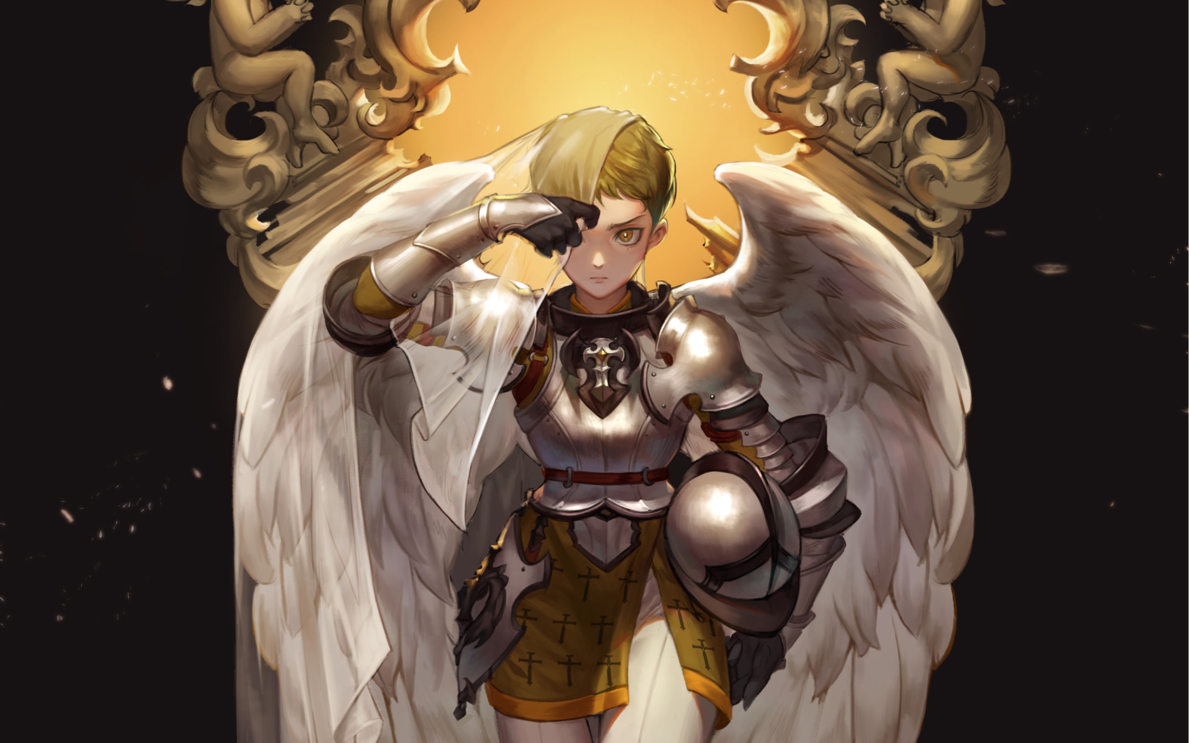 Angel Armor Joan Of Arc Short Hair Woman Warrior 3840x2400