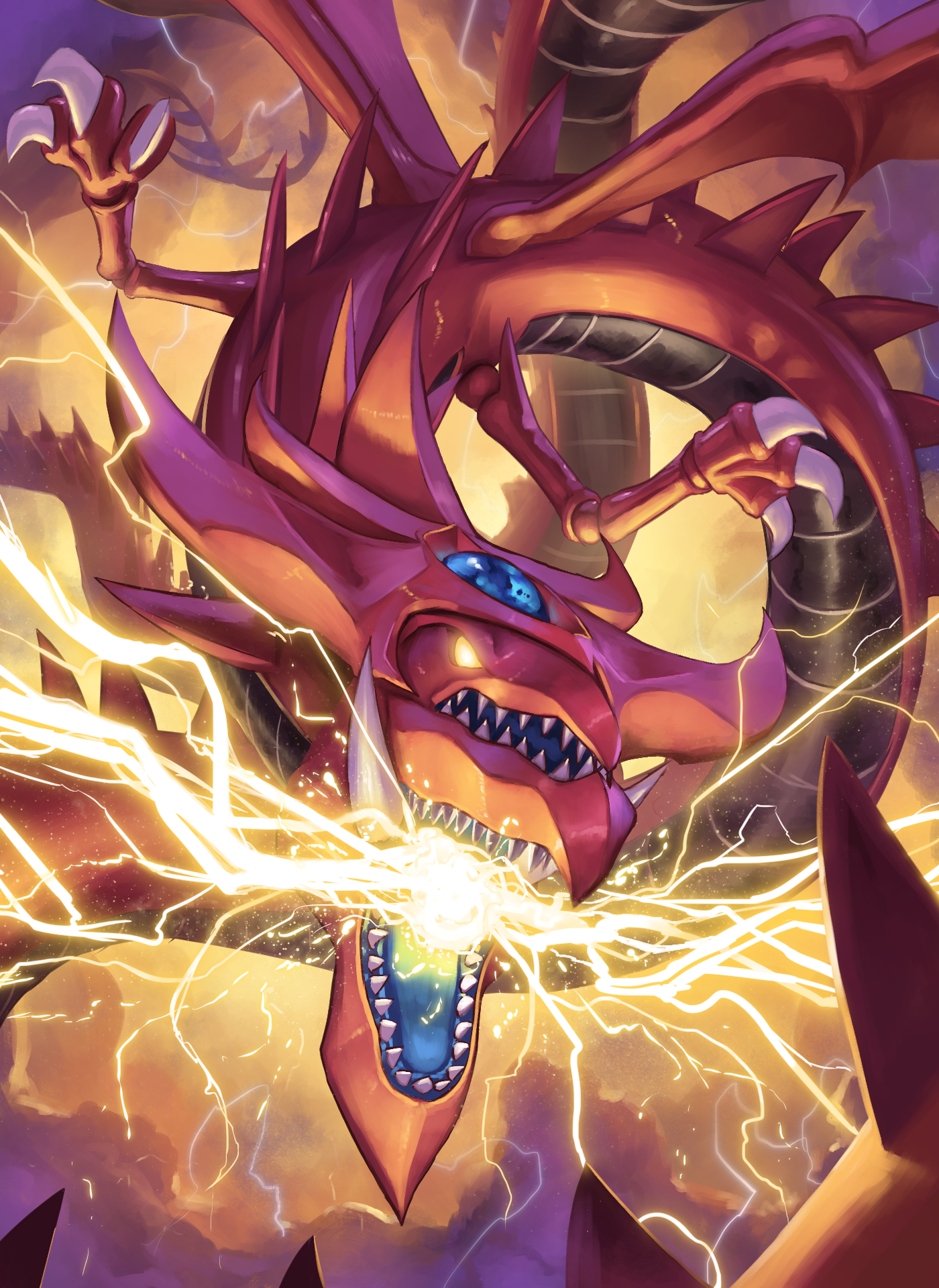 Slifer The Sky Dragon Artwork Digital Art Fan Art Anime Trading Card Games Yu Gi Oh 1400x1920