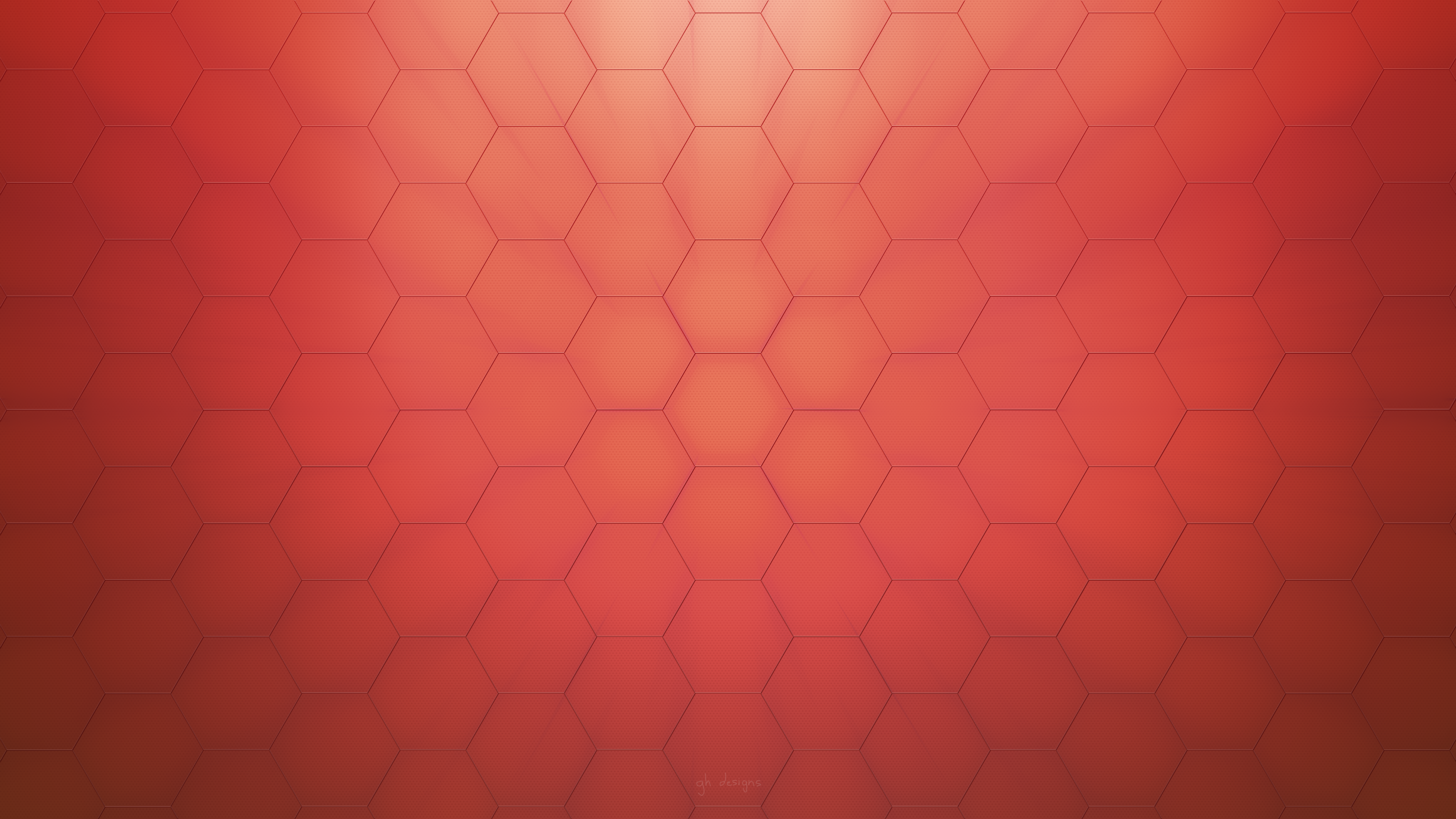 Abstract Minimalism Orange Hexagon 5120x2880