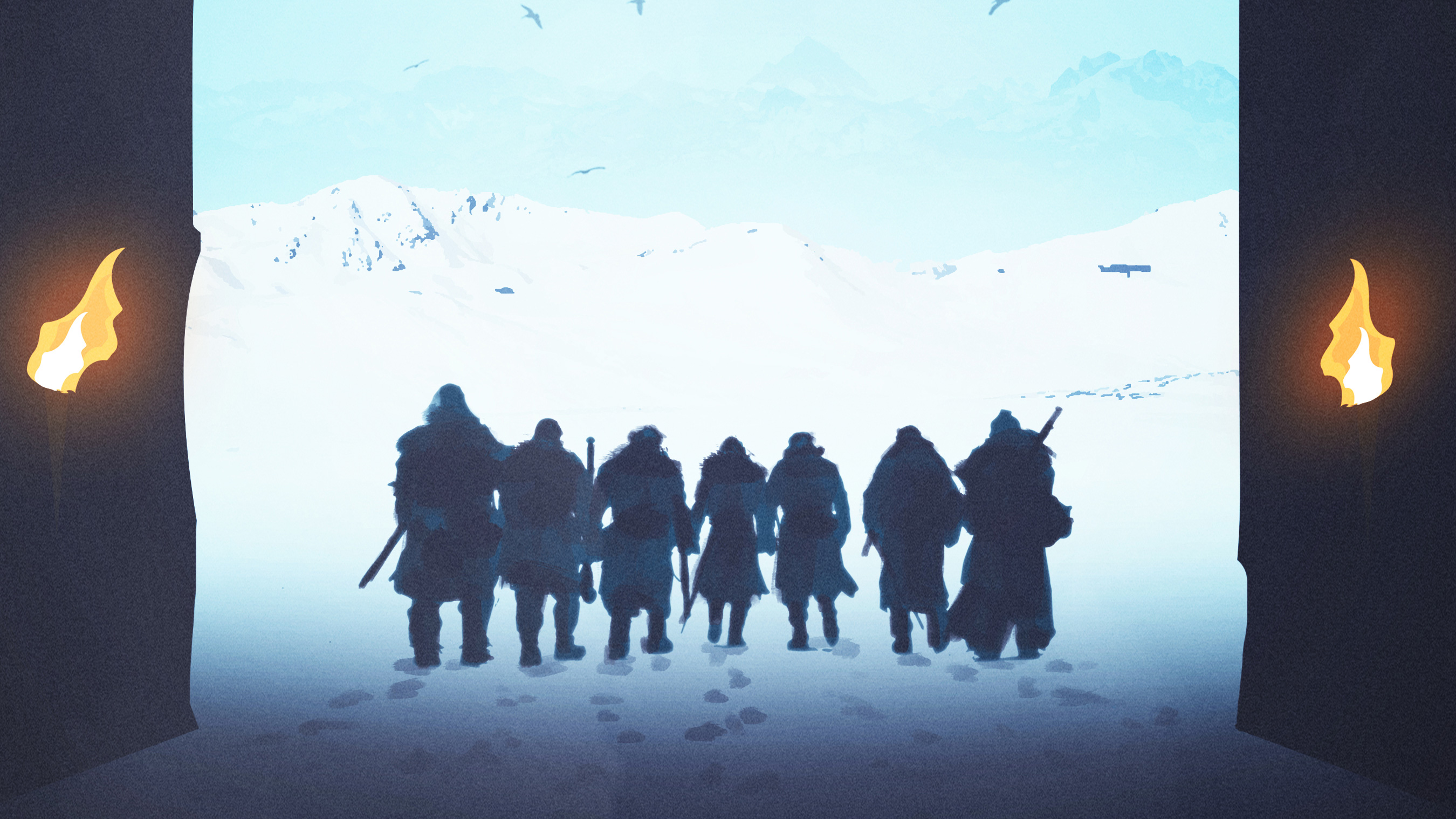 Beric Dondarrion Gendry Game Of Thrones Jon Snow Jorah Mormont Sandor Clegane Thoros Of Myr Tormund  2700x1518