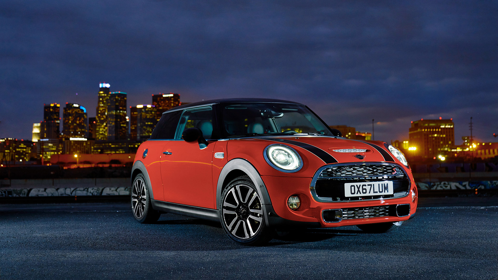 Mini Cooper S Red Car Night Car 1920x1080