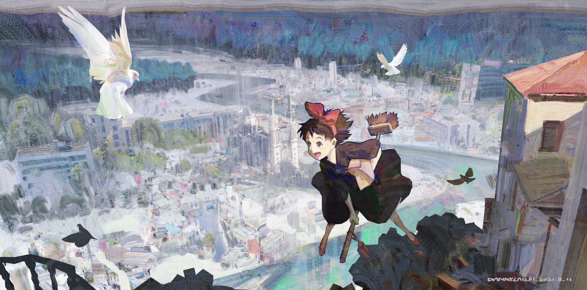 Artwork Digital Art Anime Kikis Delivery Service Studio Ghibli 1920x950