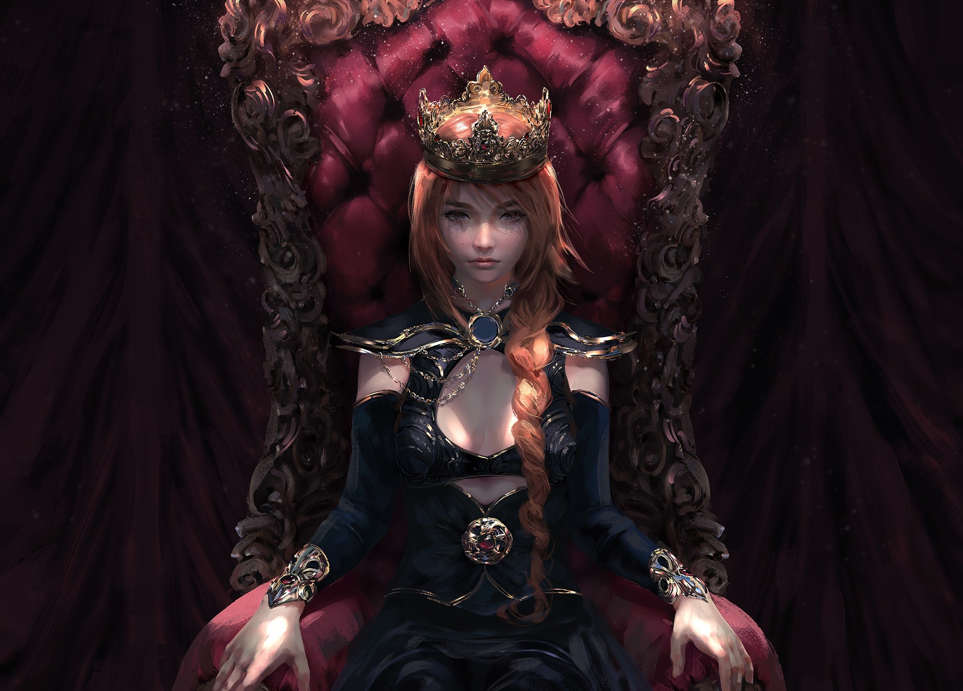Crown Braid Princess Throne Red Hair 1920x1377