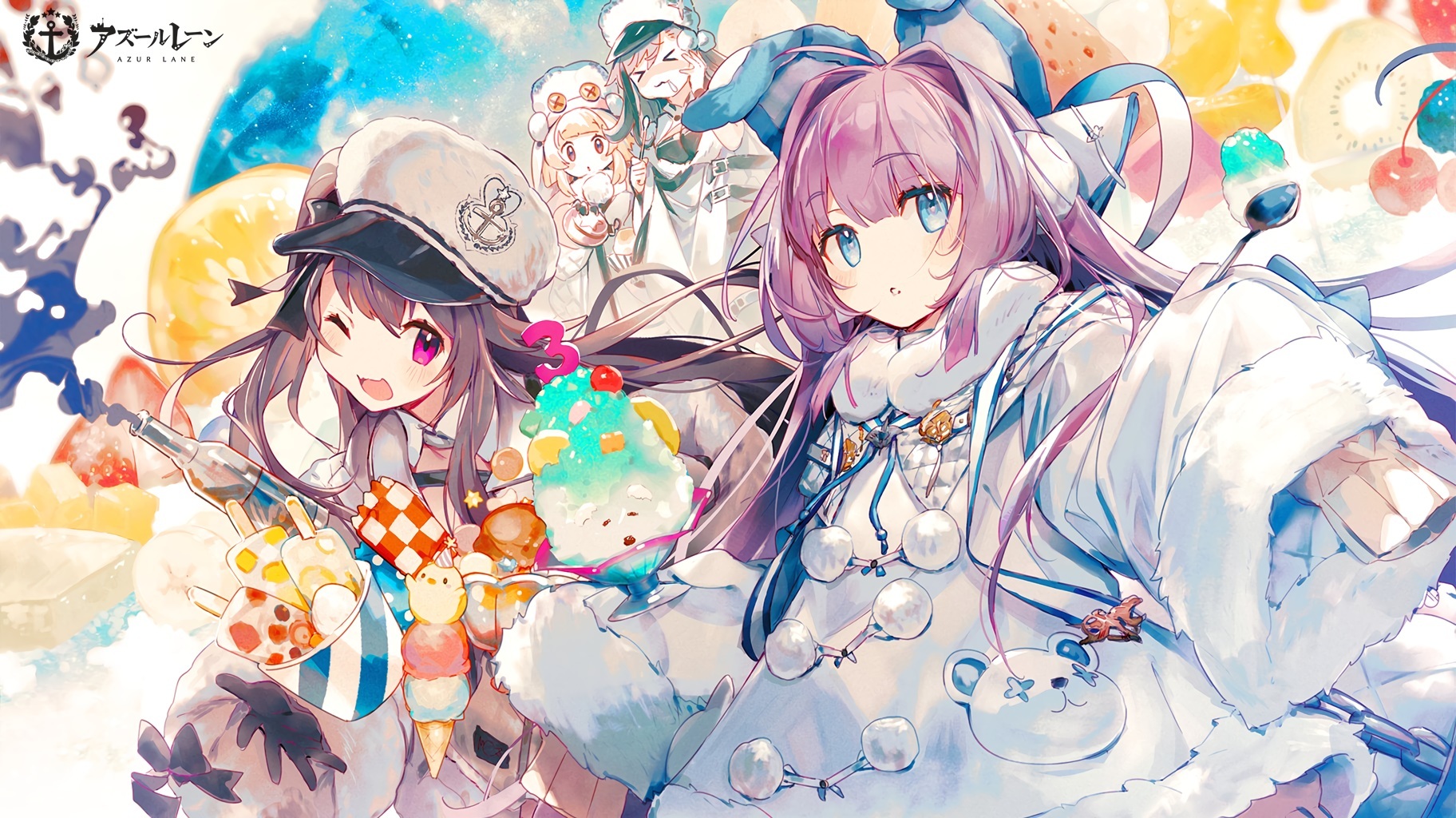 Anime Anime Girls Azur Lane Namiekun Artwork Pamiat Merkuria Azur Lane Tashkent Azur Lane Ice Cream  1824x1024