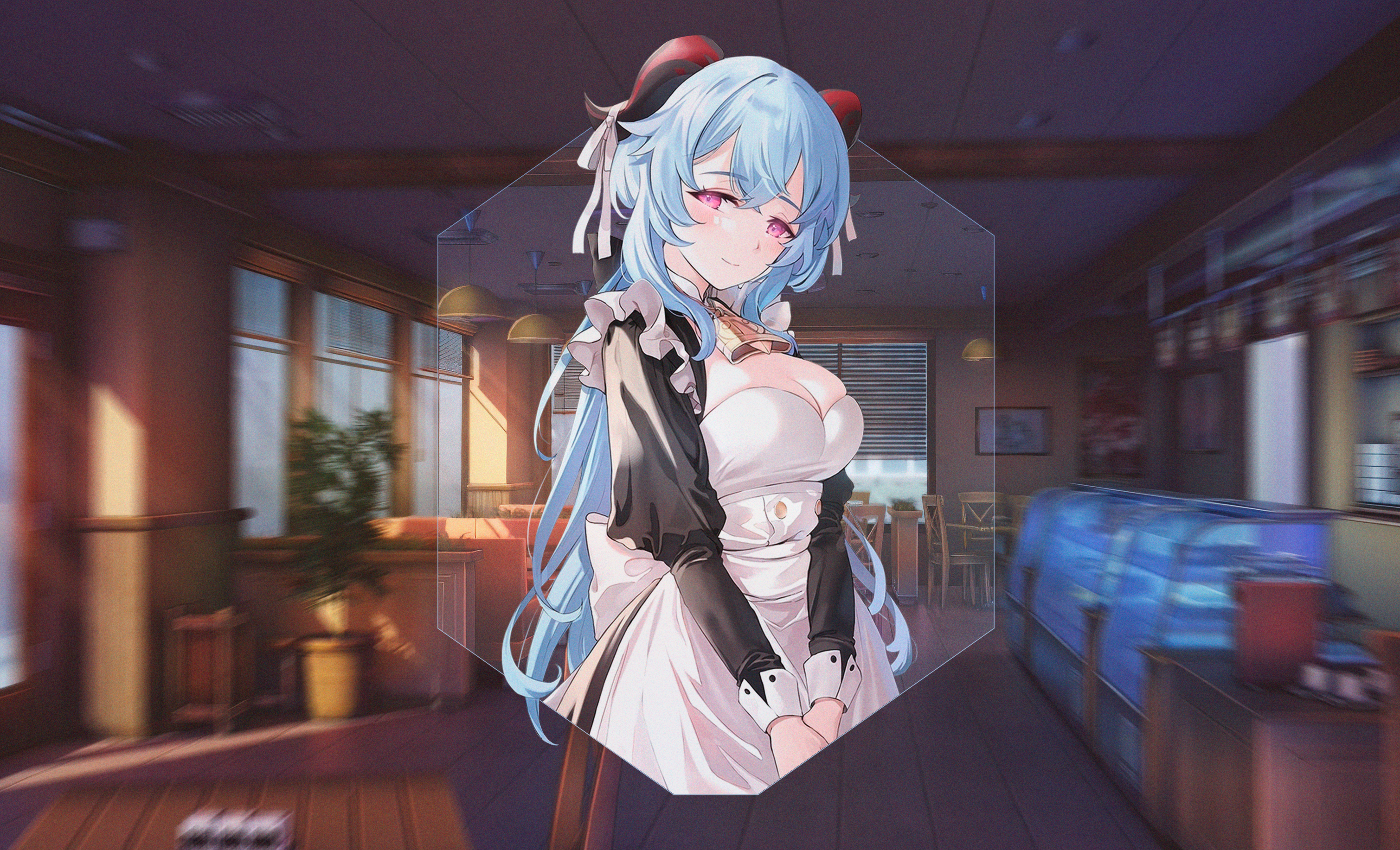 Genshin Impact Ganyu Genshin Impact Anime Girls Picture In Picture Maid Outfit 3018x1834