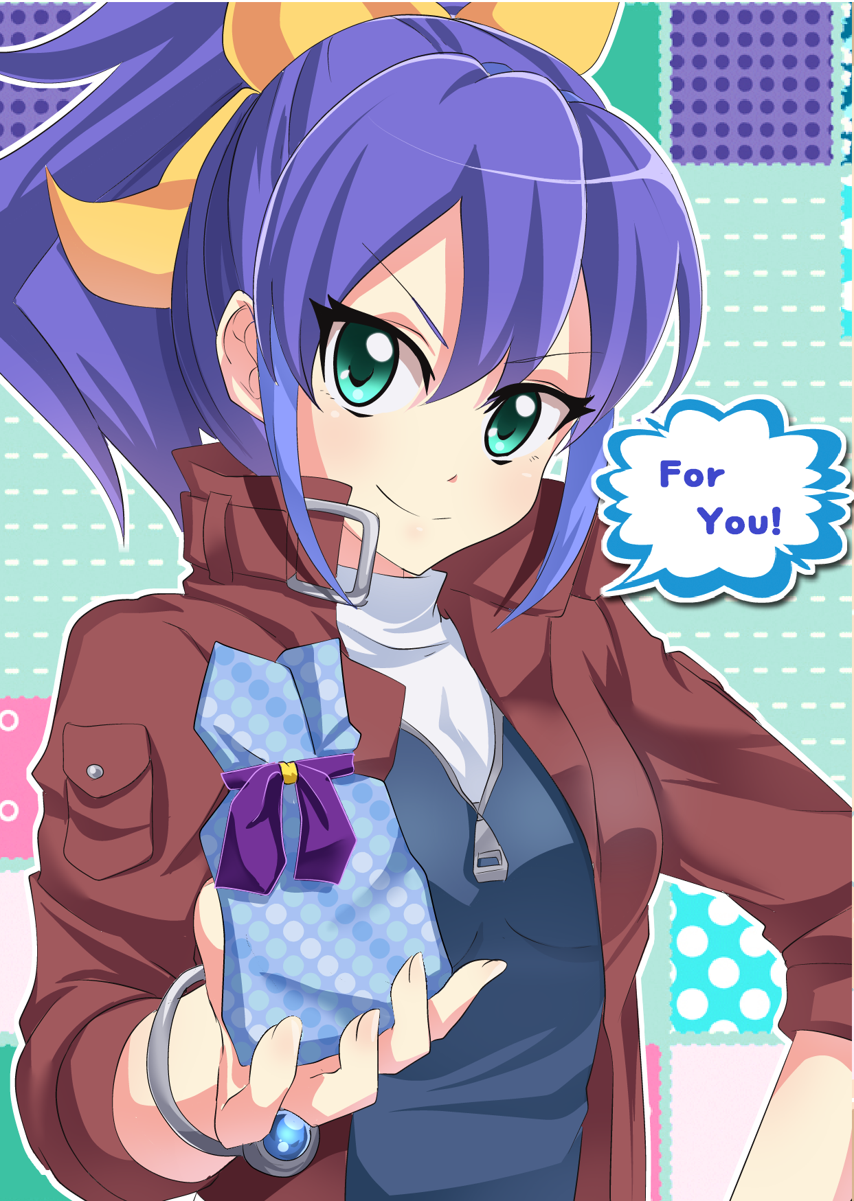 Anime Anime Girls Yu Gi Oh Yu Gi Oh ARC V Serena Yu Gi Oh Ponytail Blue Hair Chocolate Box Valentine 1243x1749