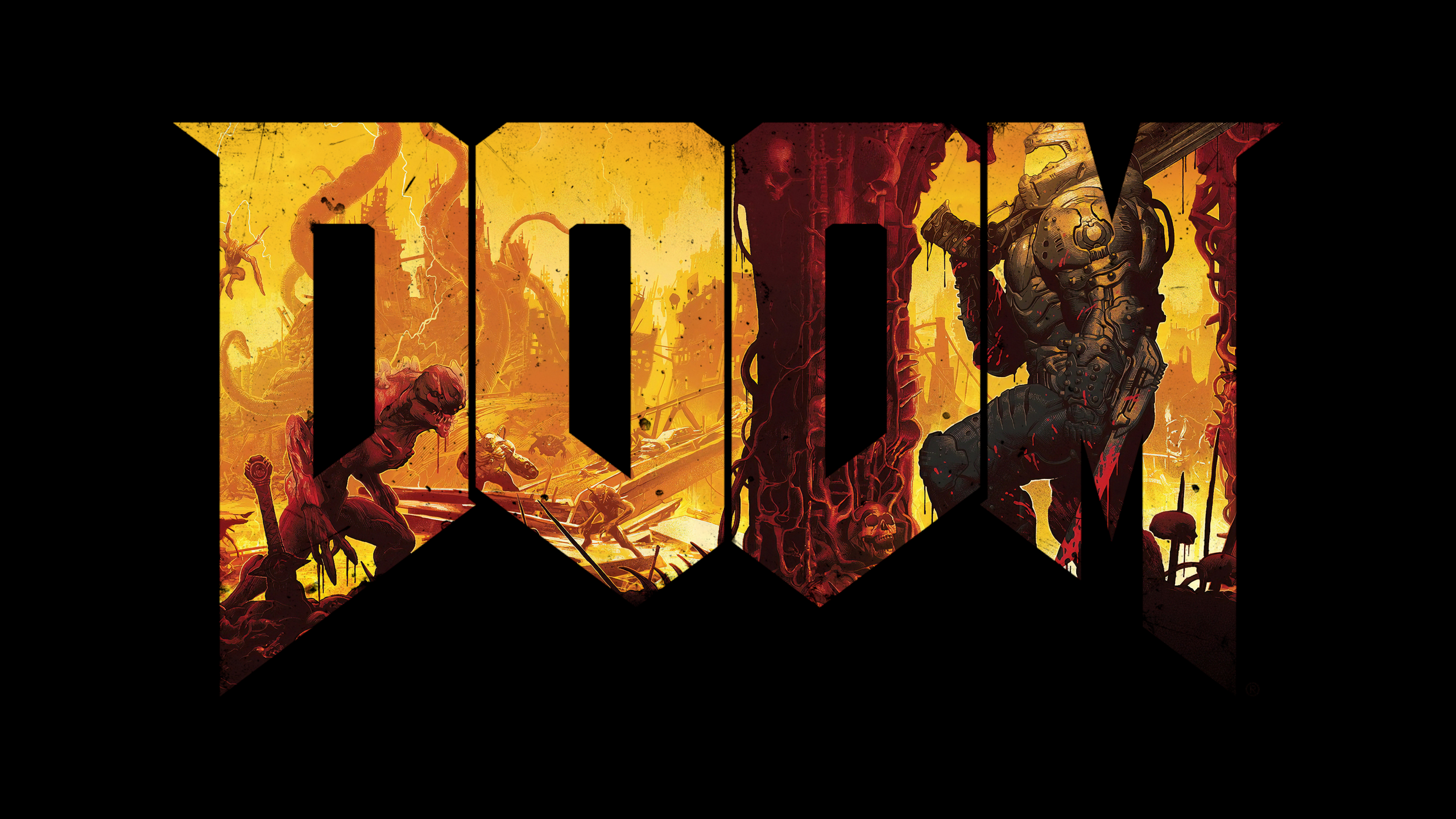 DOOM Eternal Doom Game Doom Guy Doom Slayer Video Games Demon Game Art Video Game Art 2560x1440