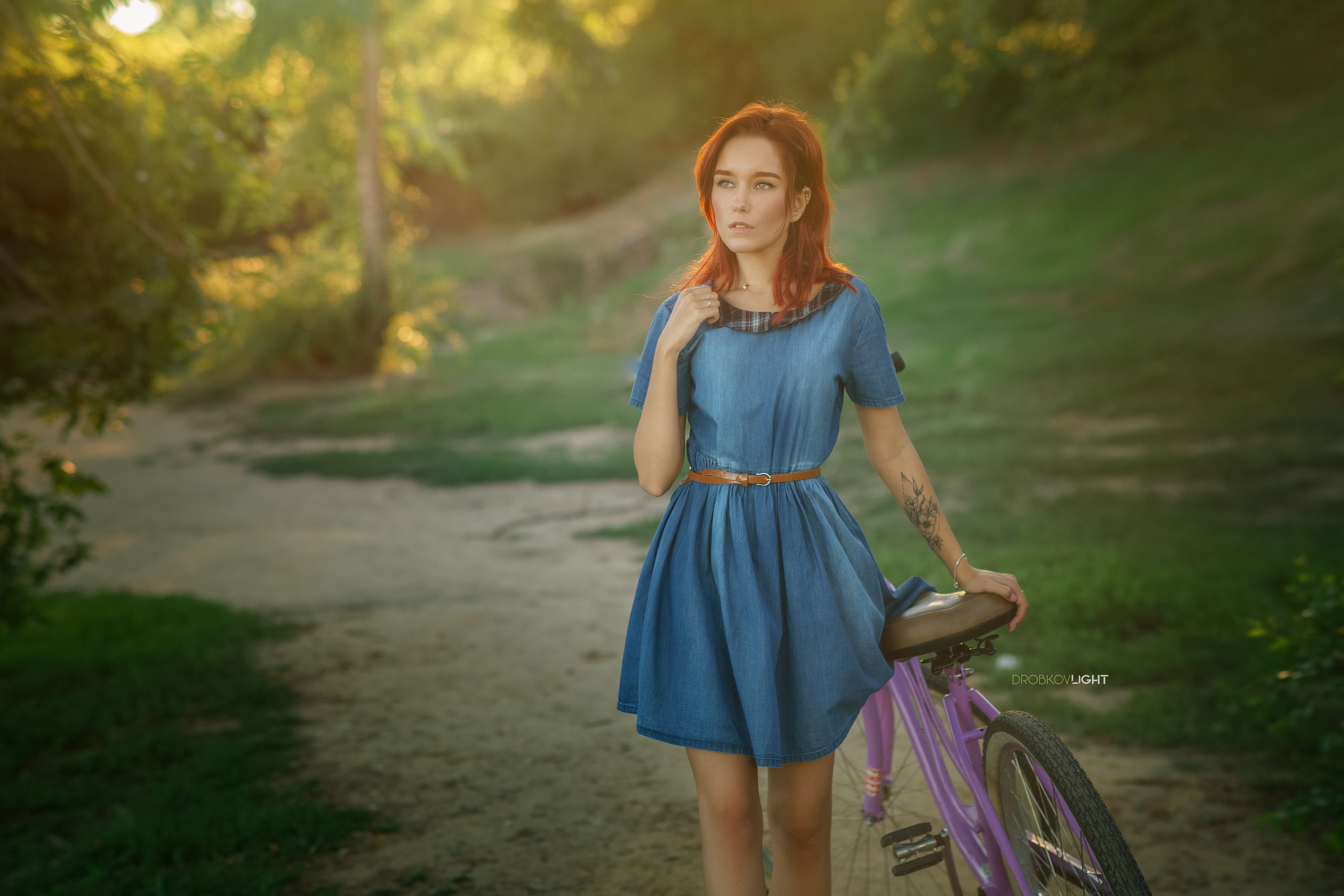 Maria Larina Bicycle Dress Redhead Tattoo 2560x1707