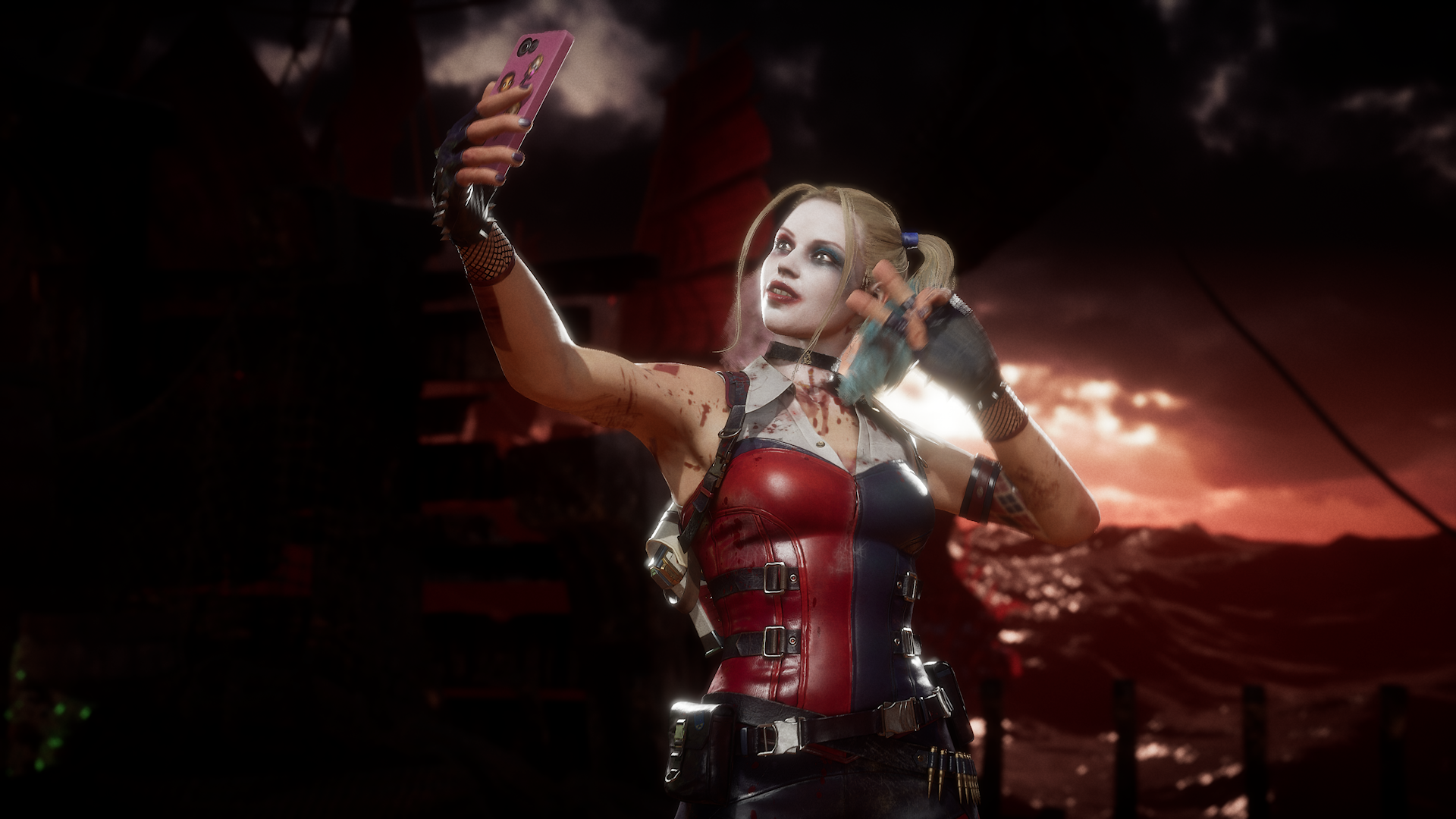 Mortal Kombat 11 Cassie Cage Harley Quinn Video Game Characters Video Game Girls Video Games Screen  1920x1080