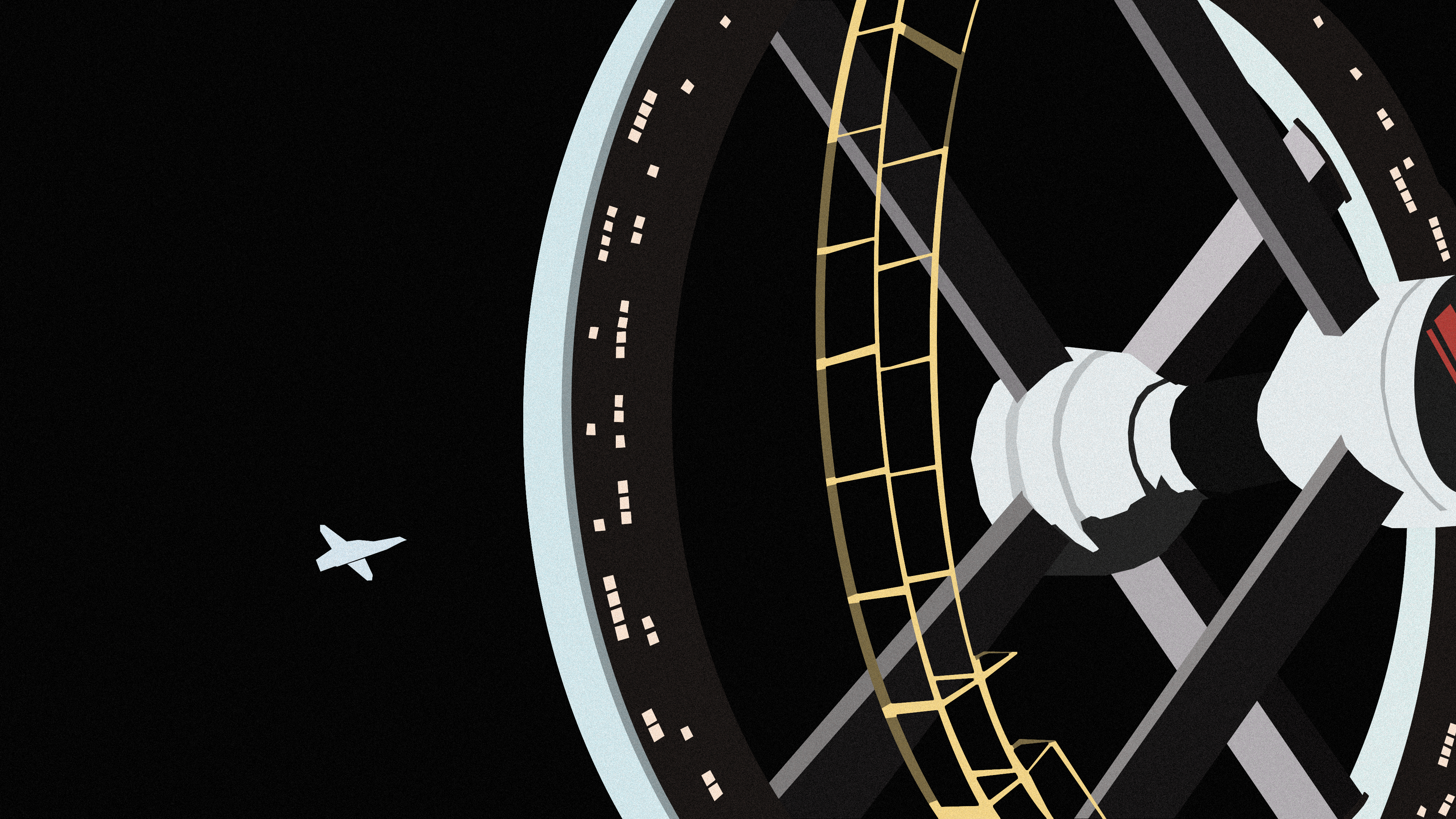 2001 A Space Odyssey Digital Art Science Fiction Movies Spacestation Space Spaceship Fan Art 3840x2160