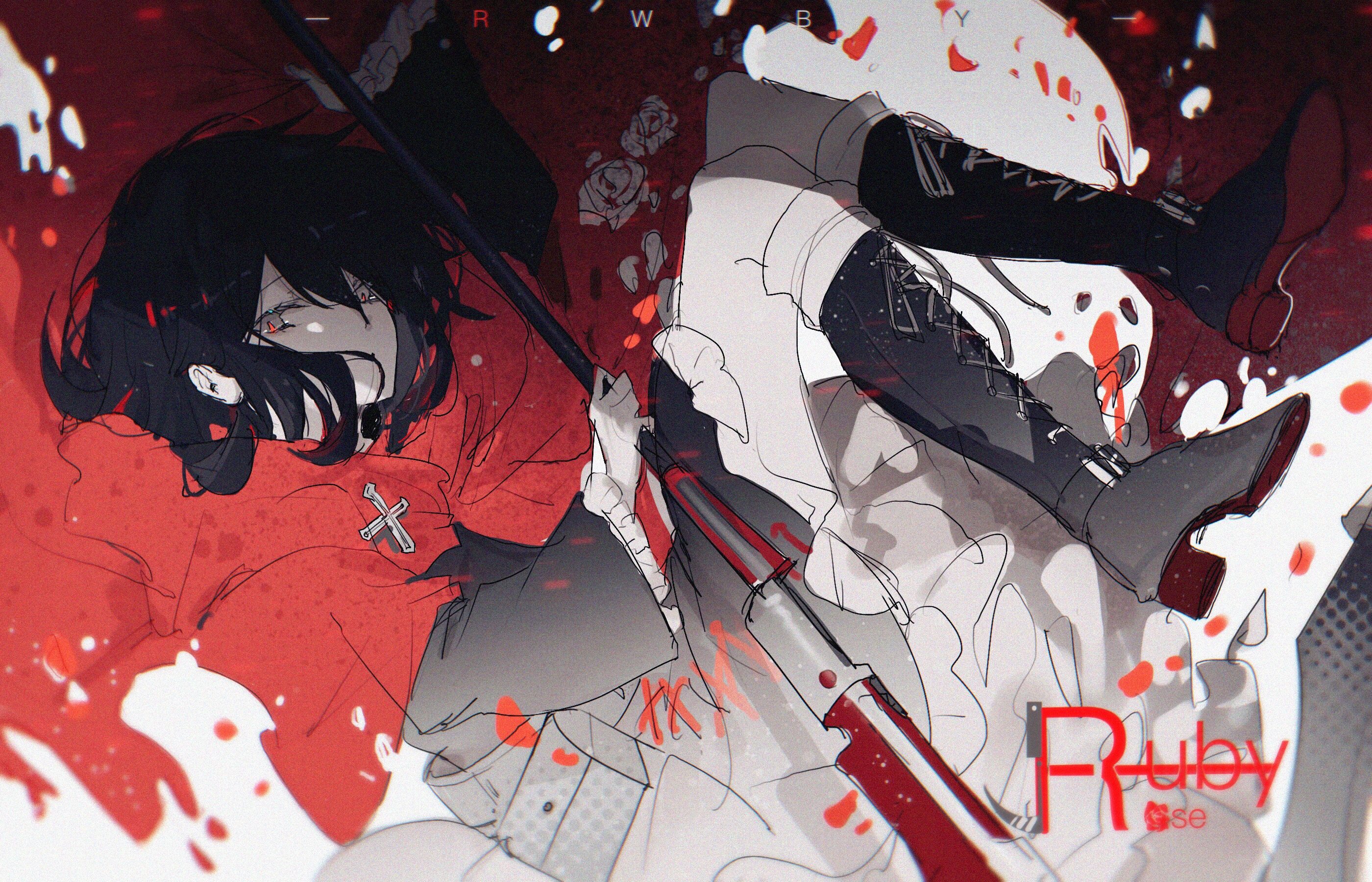 KonYa666 Anime Anime Girls RWBY Ruby Rose RWBY 2800x1800