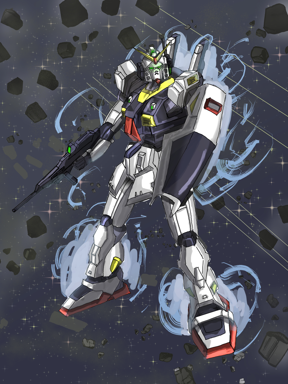 Anime Gundam Mechs Gundam Mk Ii Super Robot Wars Mobile Suit Zeta Gundam Artwork Digital Art Fan Art 1200x1600