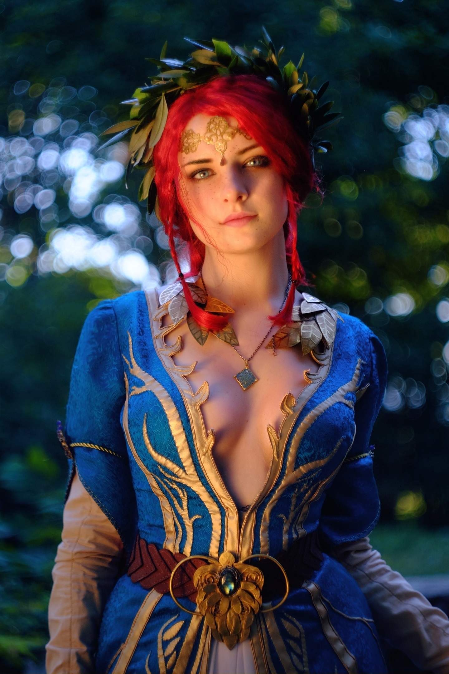 The Witcher Women Redhead Dress Cosplay 1440x2160