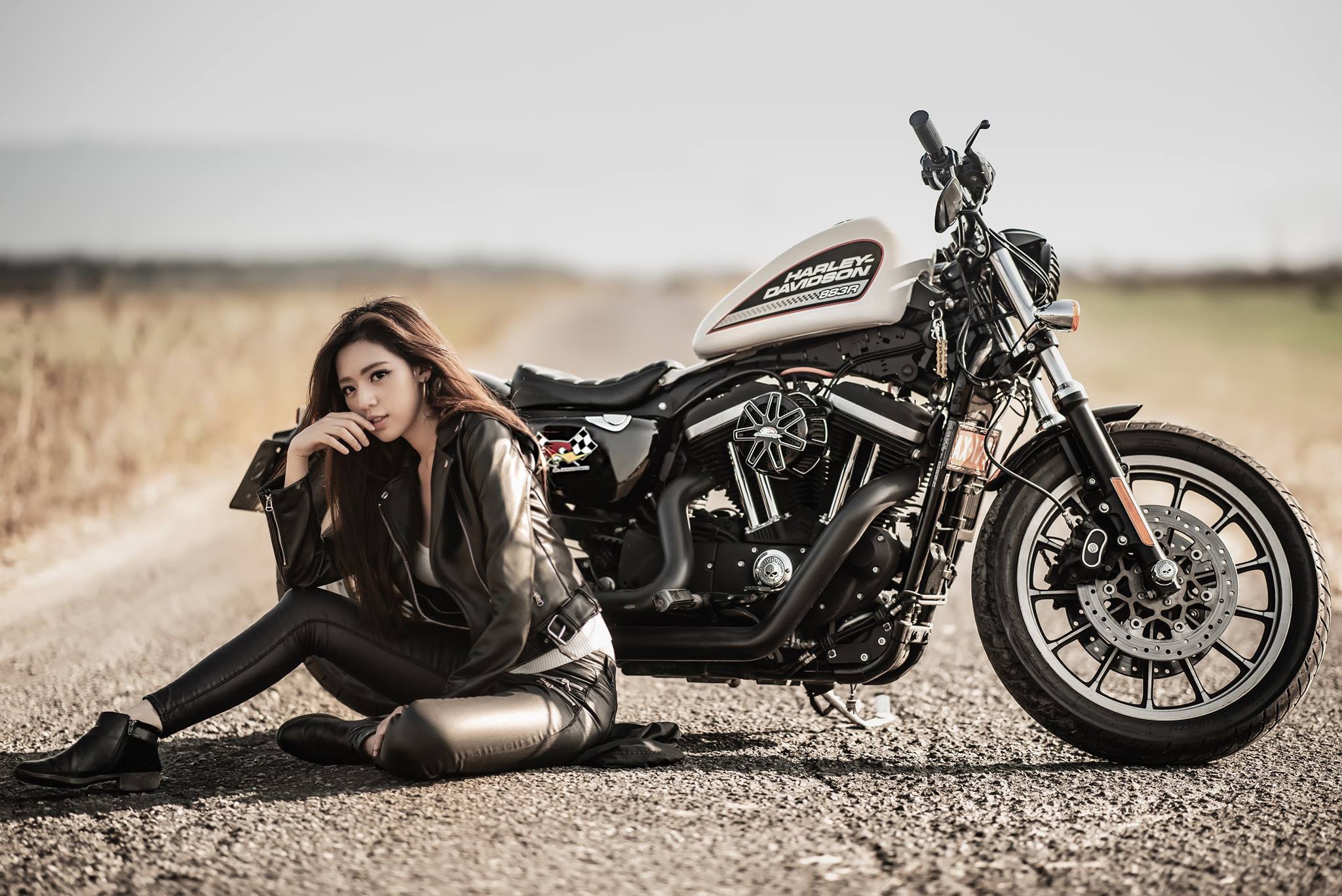 Biker Harley Davidson Model Motorcycle 2048x1367