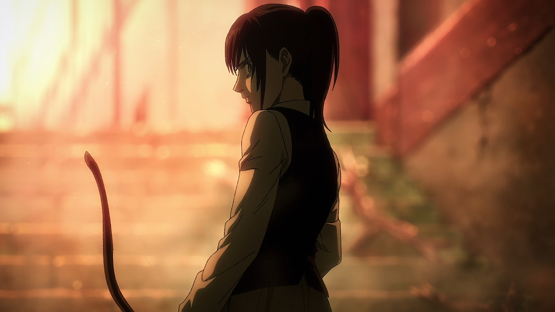 Anime Anime Screenshot Anime Girls Shingeki No Kyojin Blouse Sasha Ponytail Brunette Bow 1920x1080