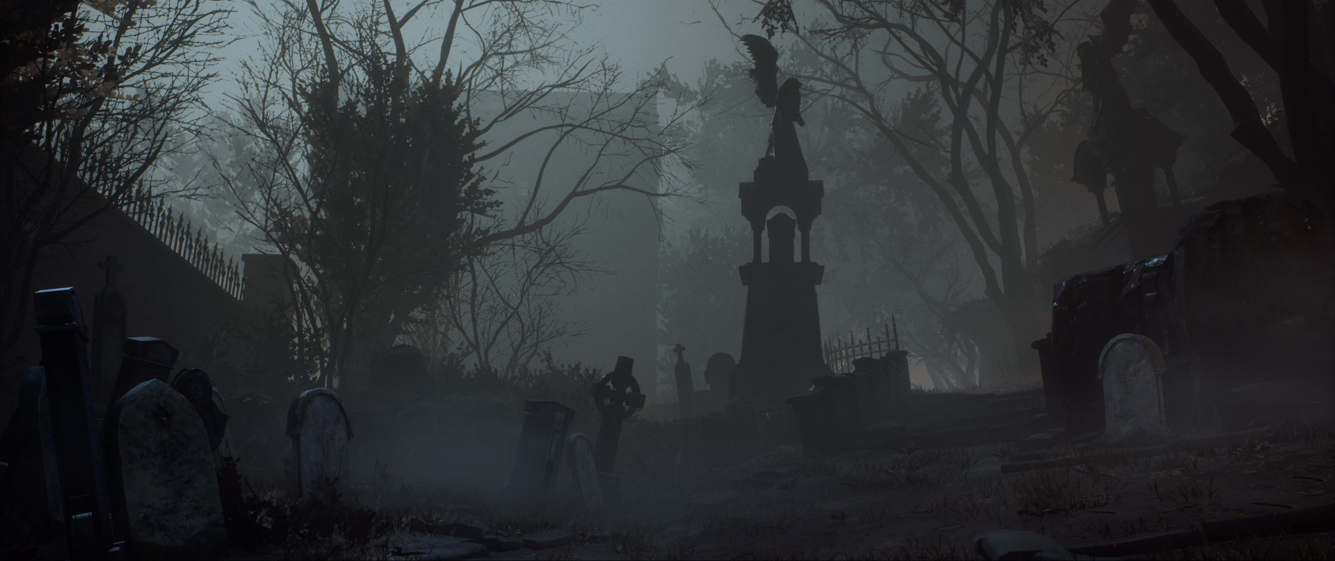 Vampyr Video Game Art Gothic Dark Mist London City Cemetery 1920x808
