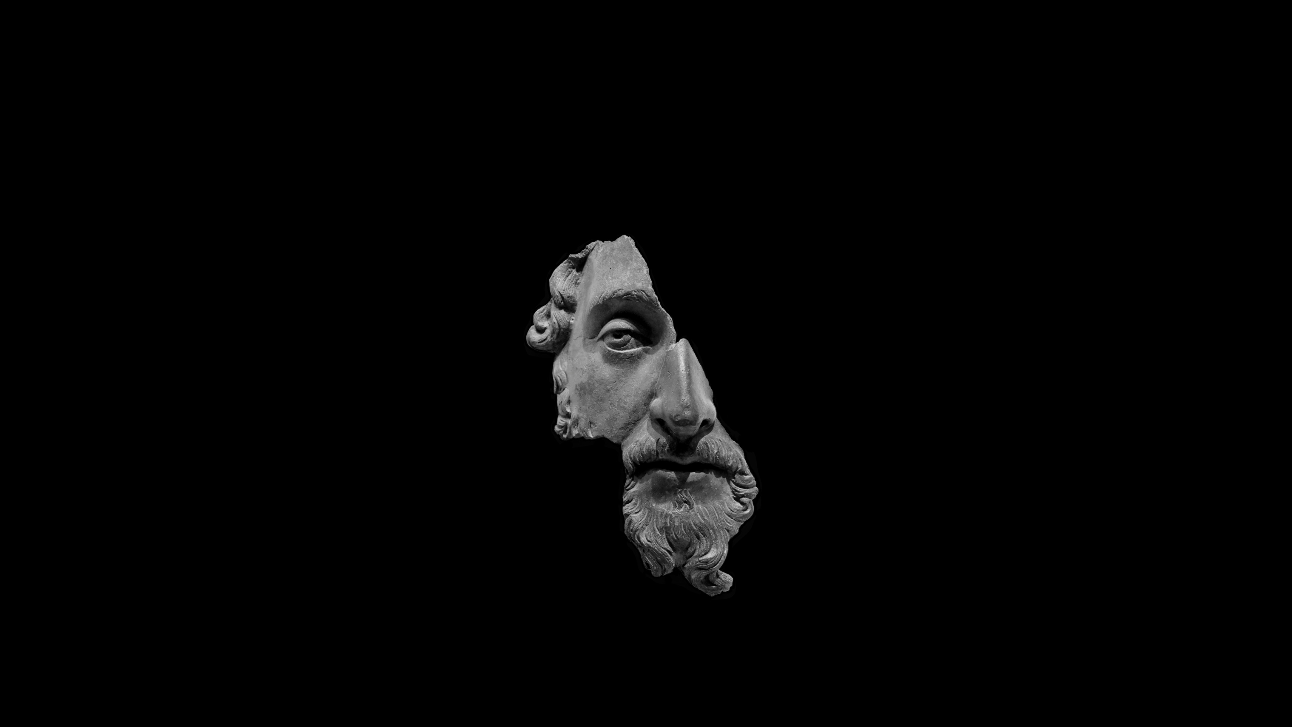 Black Background Marcus Aurelius Statue 4330x2436