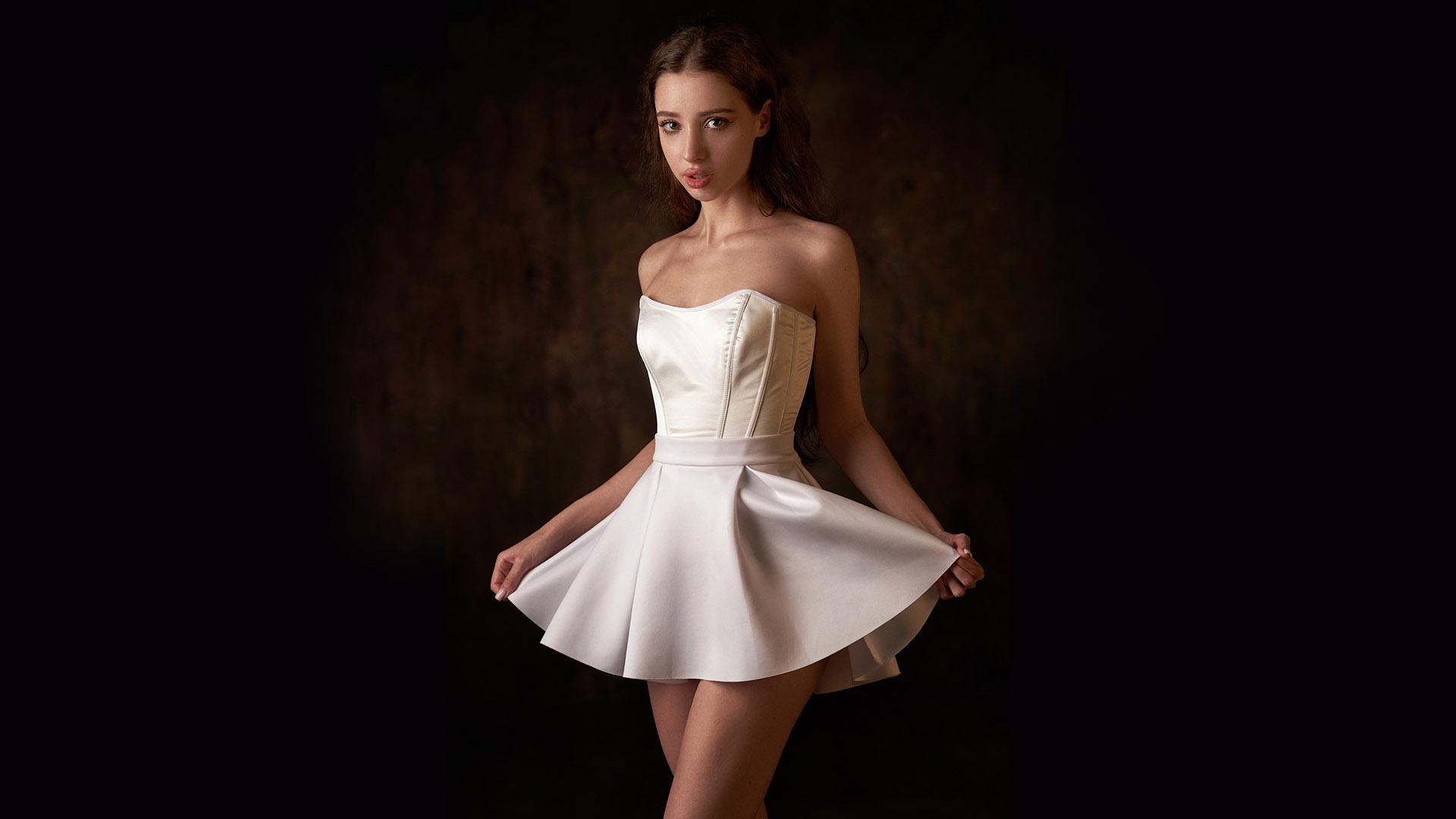 Dress Legs White Dress 1920x1080