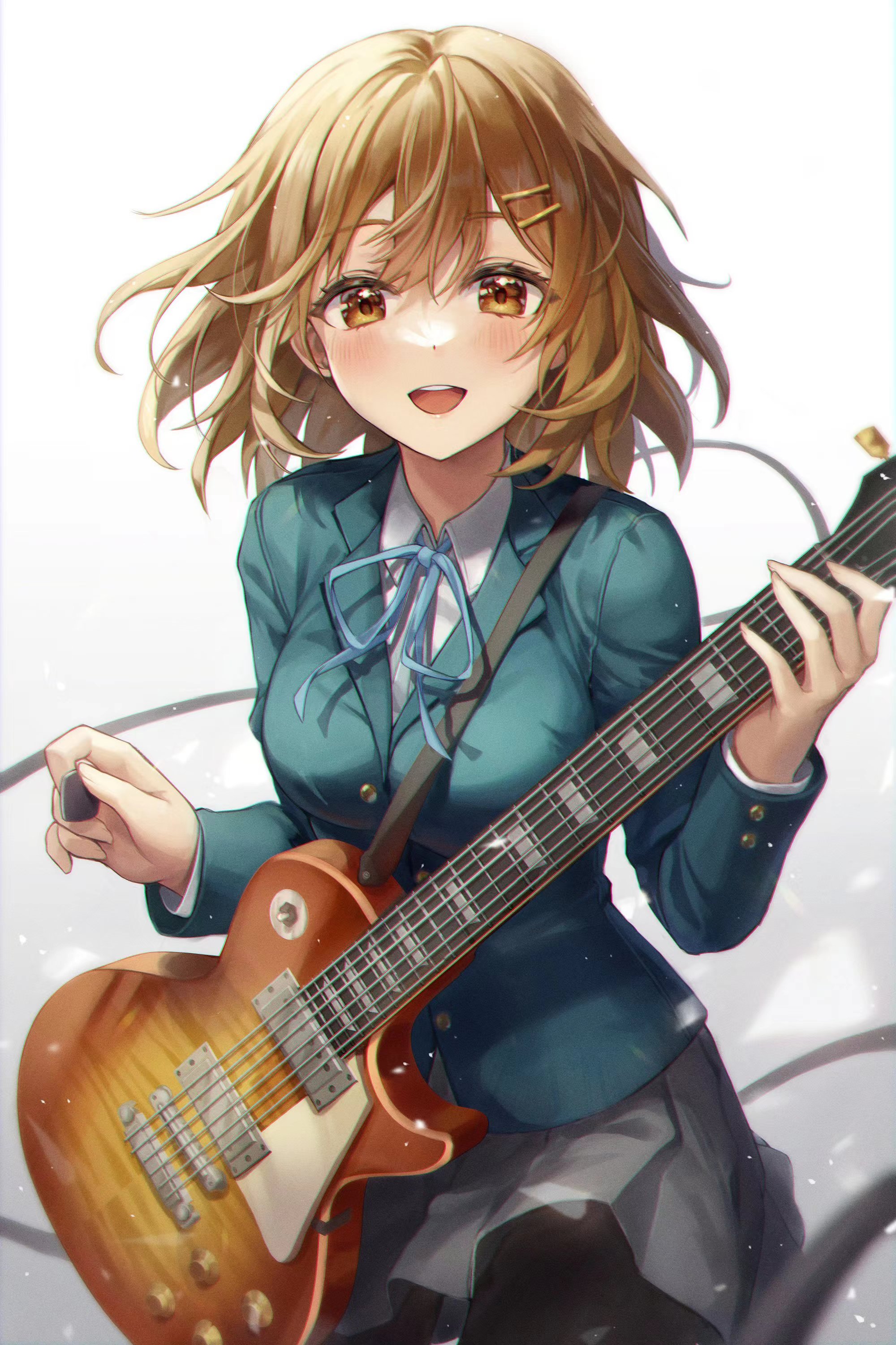 Wallpaper girl, ears, guitar, sky, anime hd, picture, image