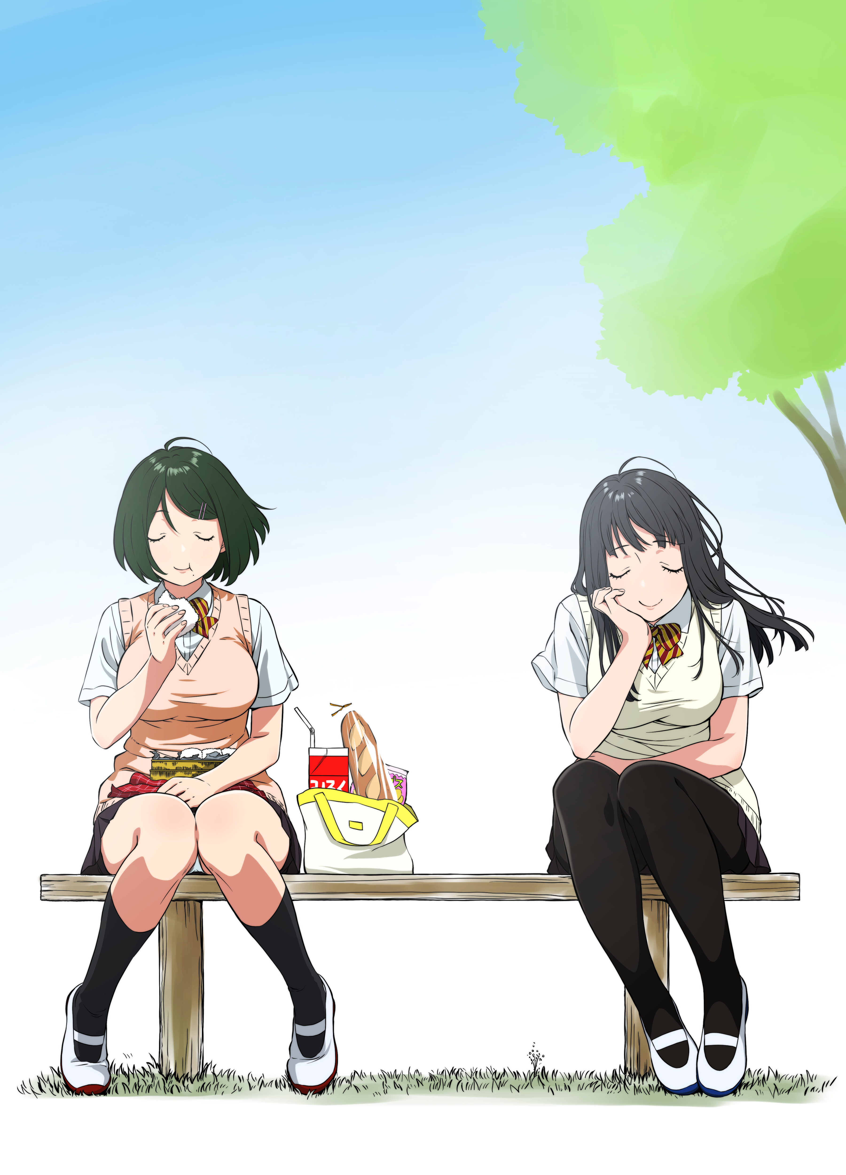 Anime Anime Girls Original Characters Short Hair Dark Hair School Uniform Kakitama Monpictura Vertic 3600x5000