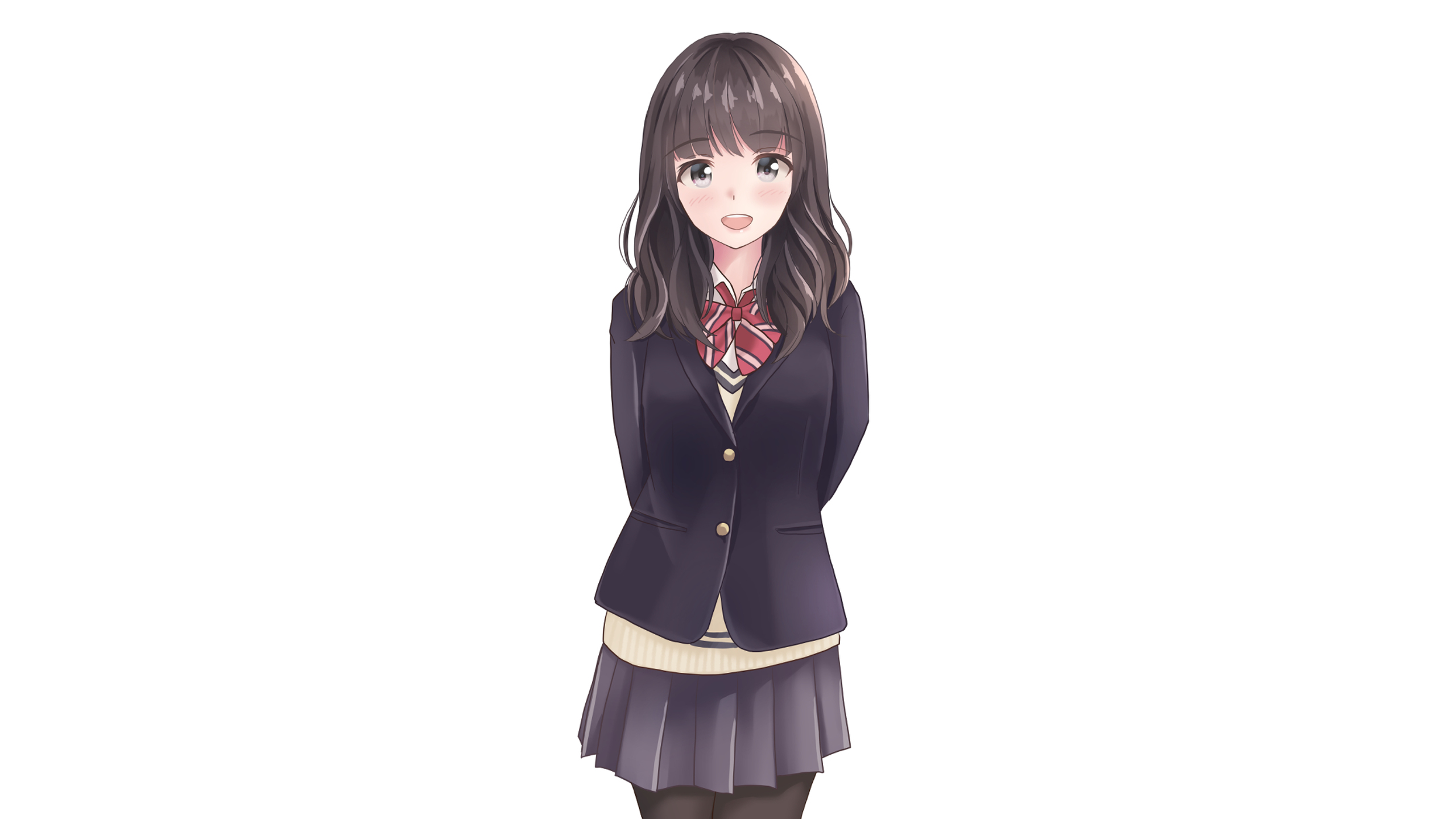 Anime Anime Girls Original Characters Artwork Yukimaru217 School Uniform 2560x1440