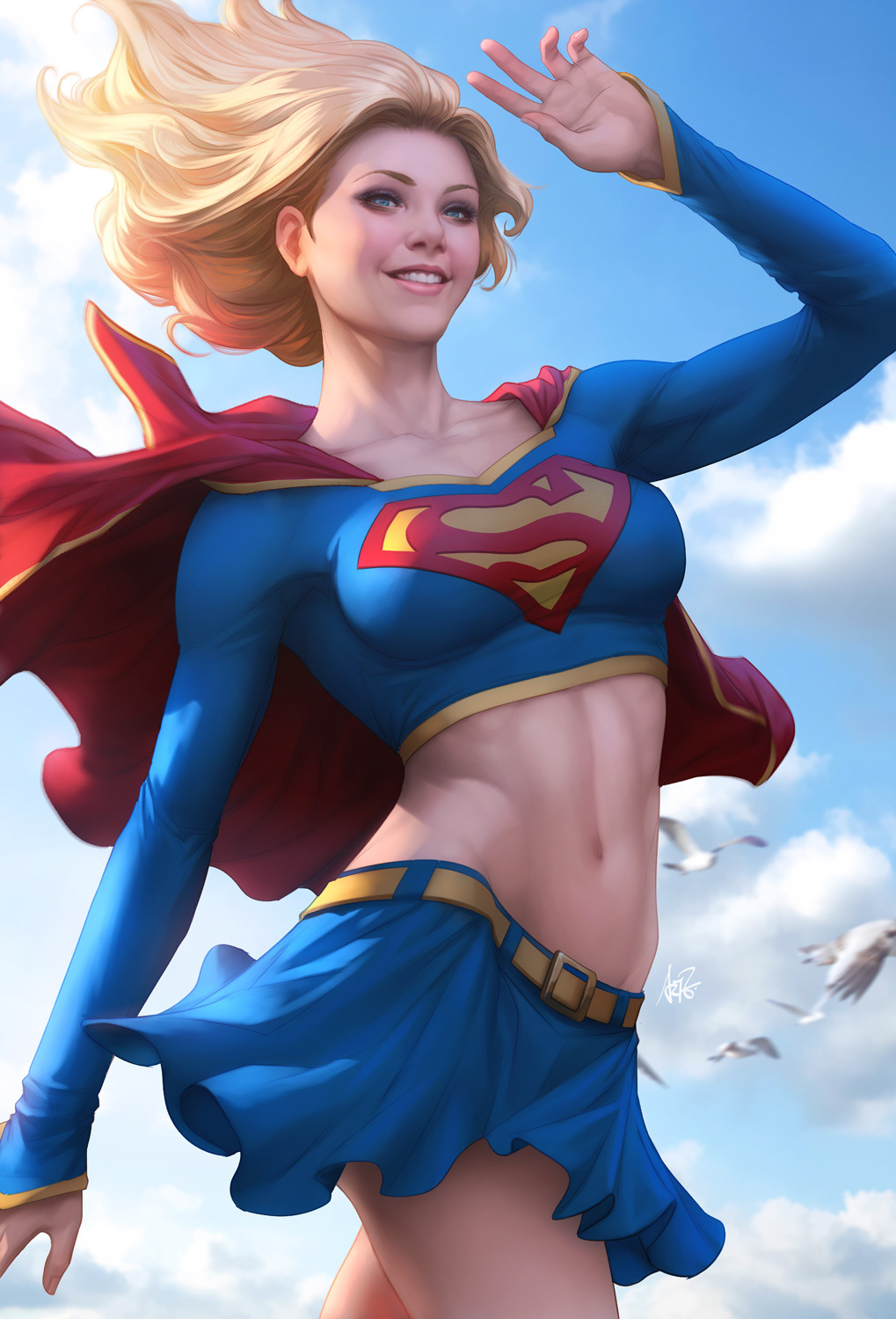 Women Supergirl Artgerm DC Comics 1019x1500