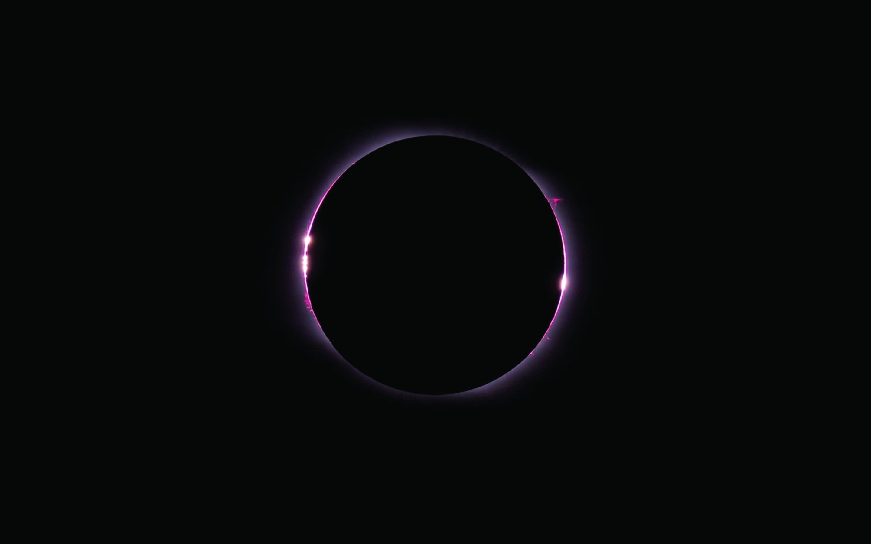 Minimalism Black Space Solar Eclipse Bailys Beads 2880x1800
