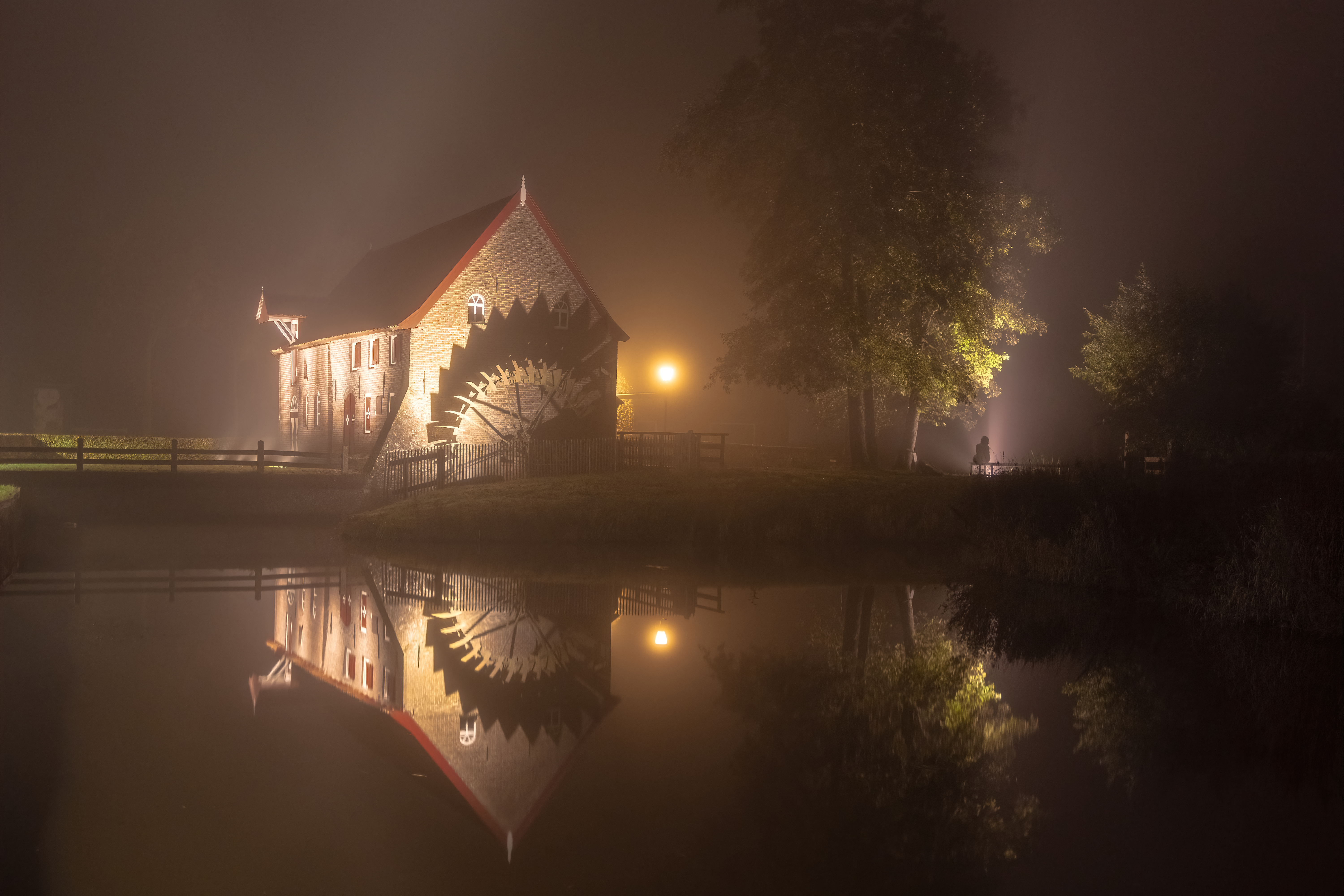 Night Mist Watermill 6000x4000