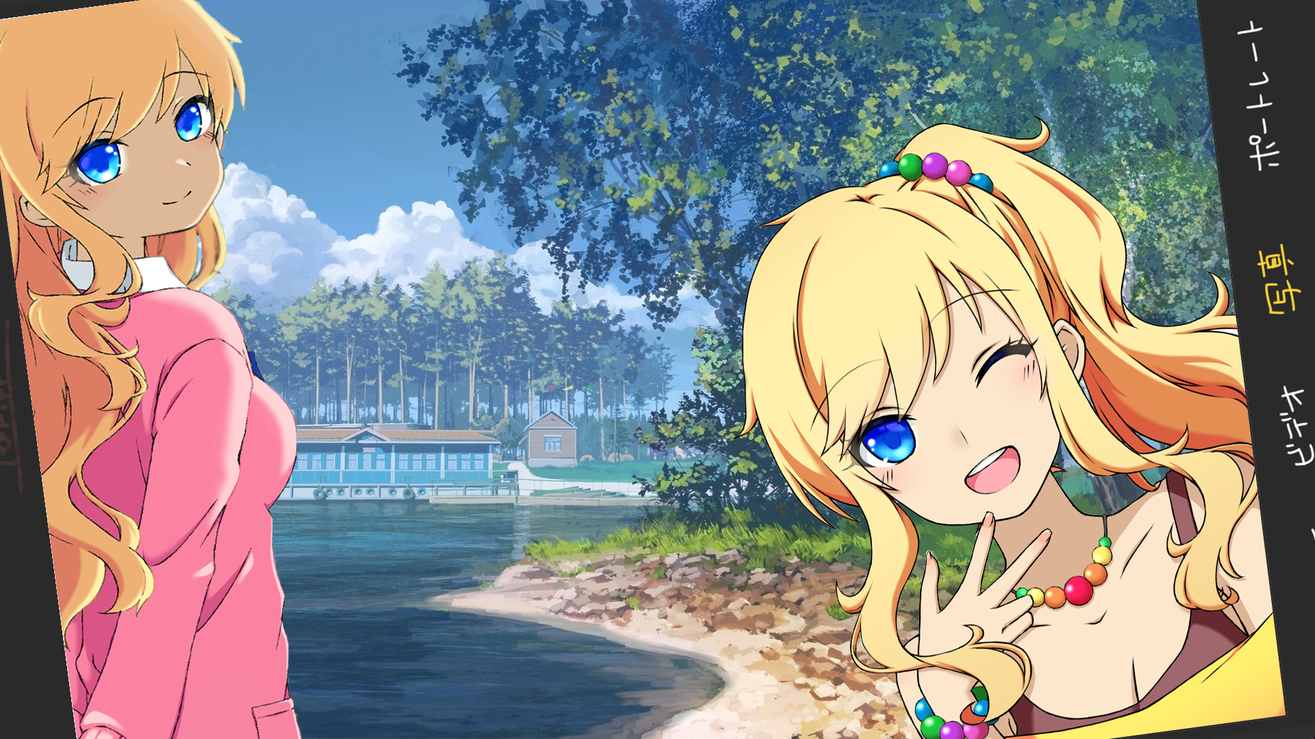 Idolmaster Cinderella Girls Starlight Stage Forest Beach Vacation Blonde Blue Eyes Anime Girls 1920x1080