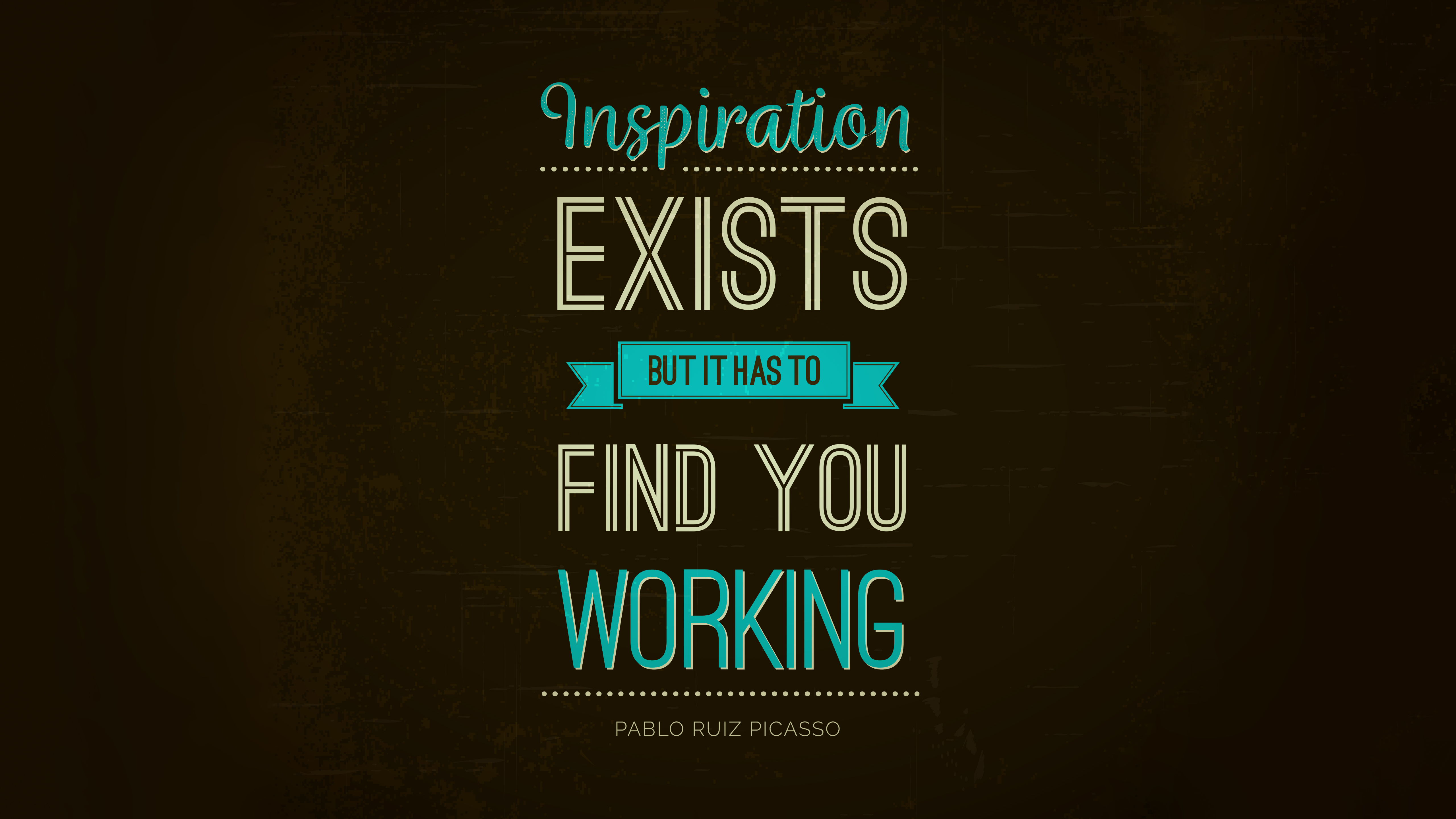 Pablo Picasso Quote Typography Brown Background Grunge 5120x2880