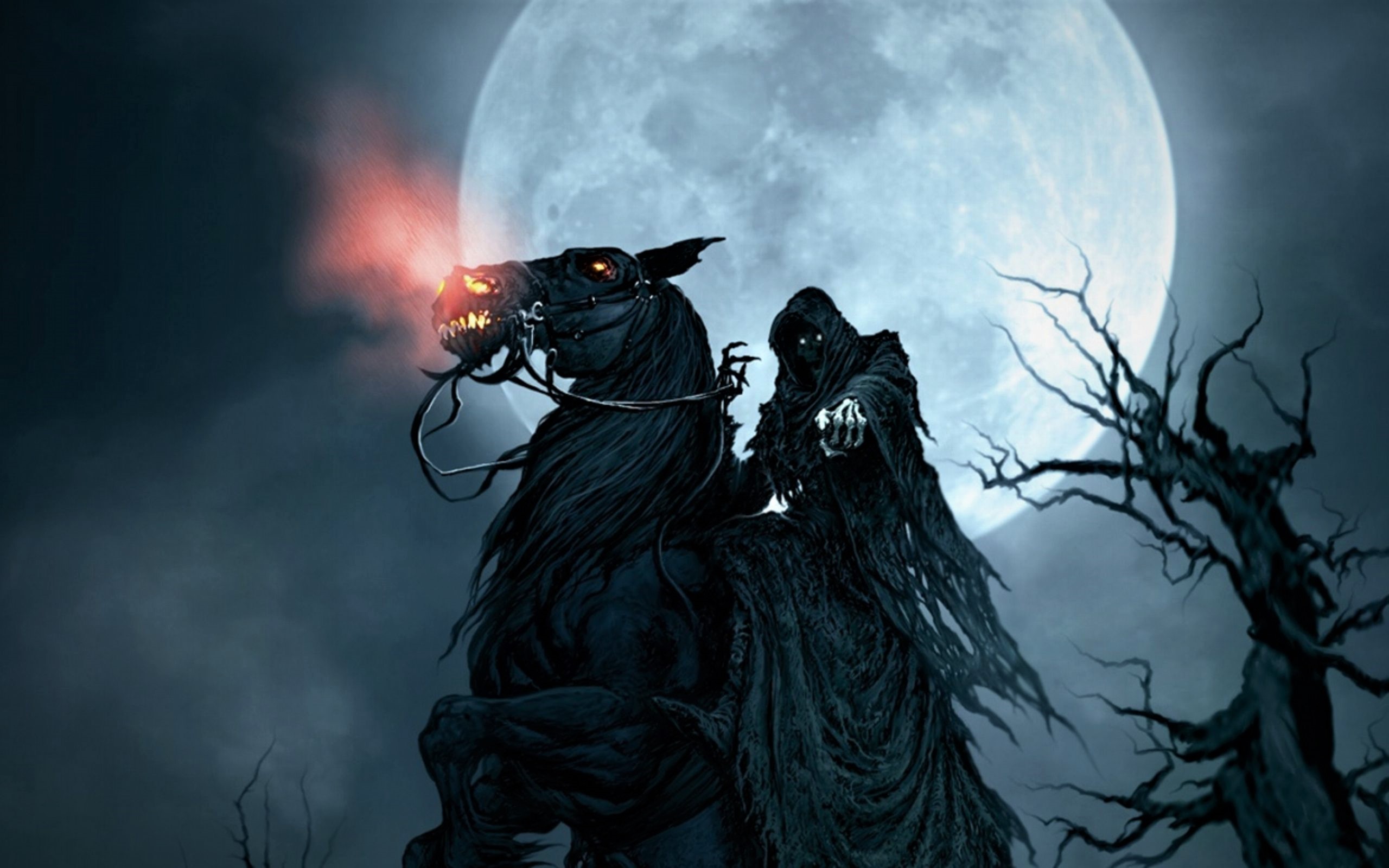 Fantasy Death Horse Moon 2560x1600