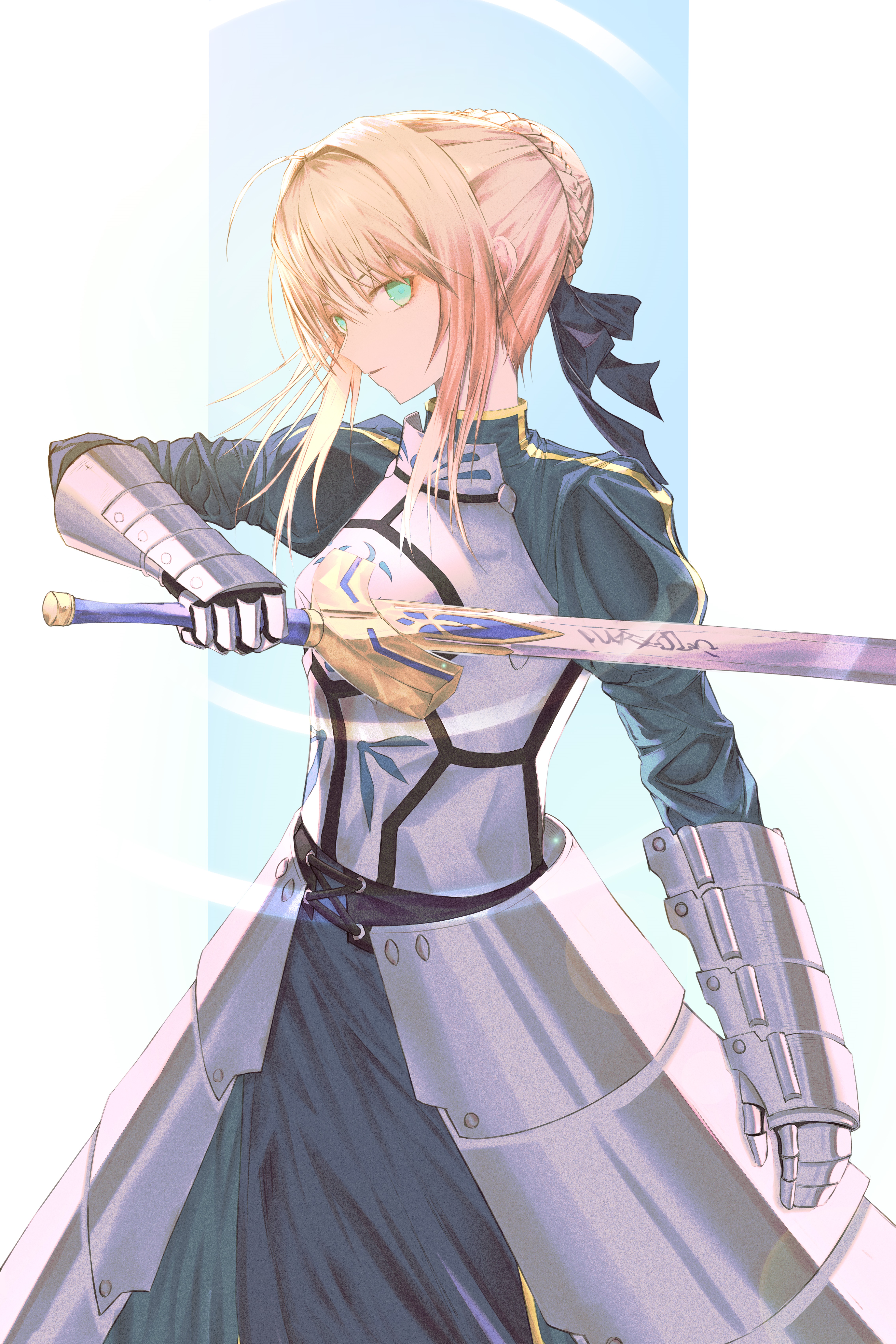 Anime Anime Girls Excalibur Fate Series Fate Stay Night Artoria Pendragon Saber Blonde Long Hair Art 4545x6815