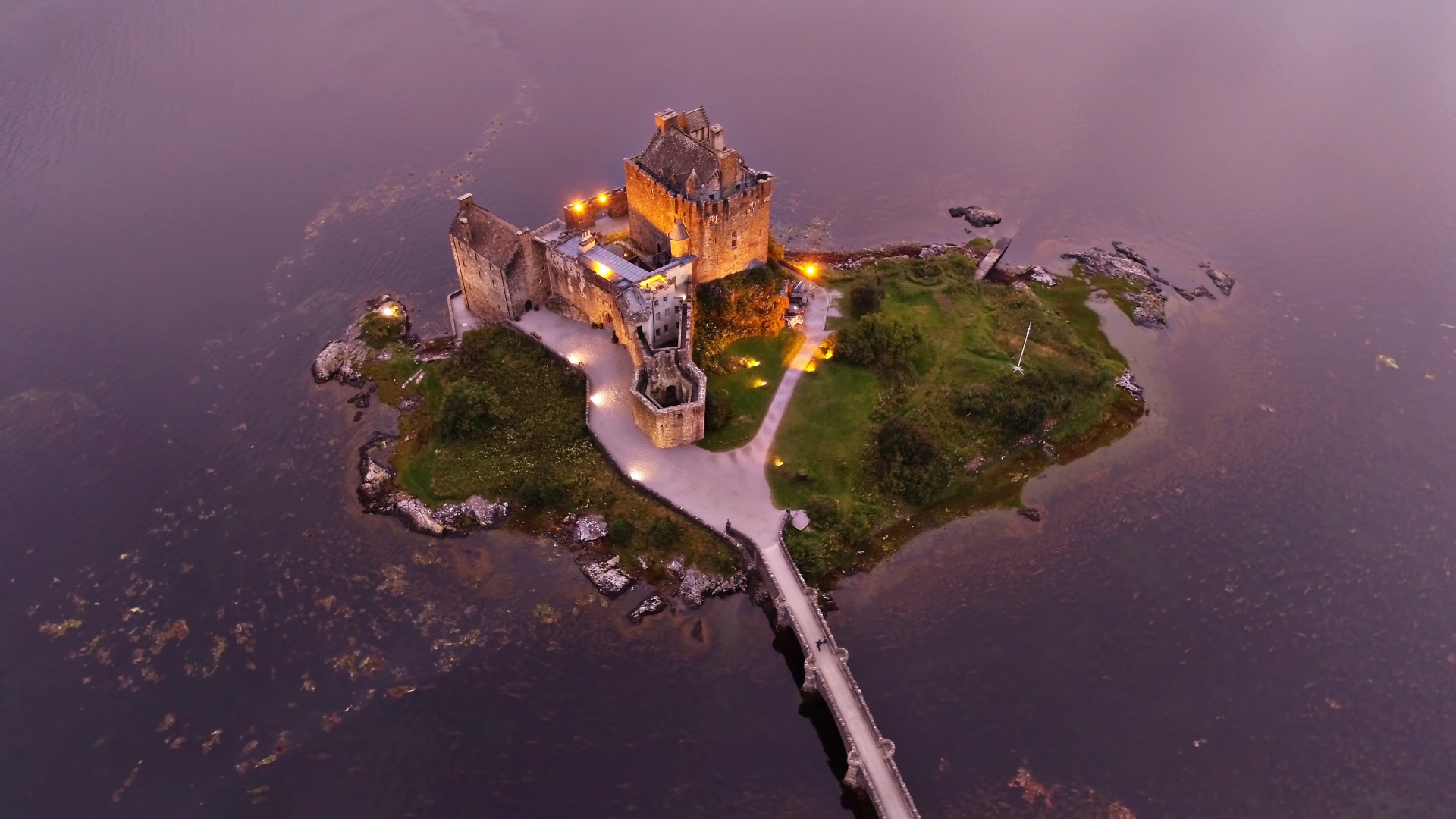 Castle Eilean Donan Castle Aerial 1920x1080