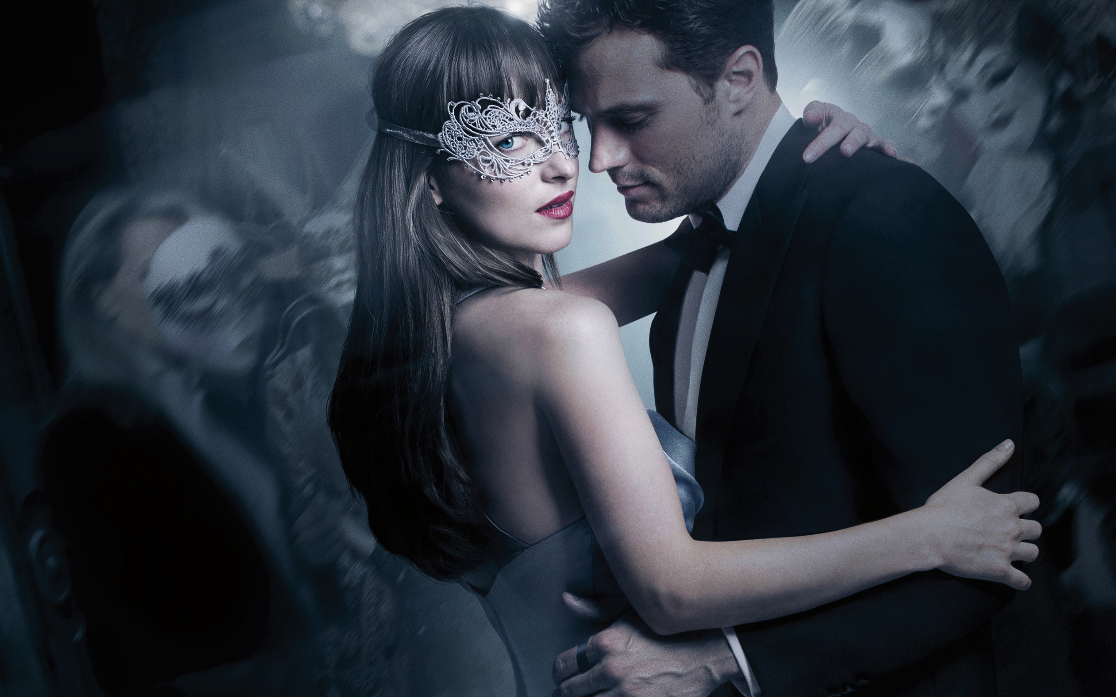 Anastasia Steele Christian Grey Dance Fifty Shades Darker Love Mask 3840x2400