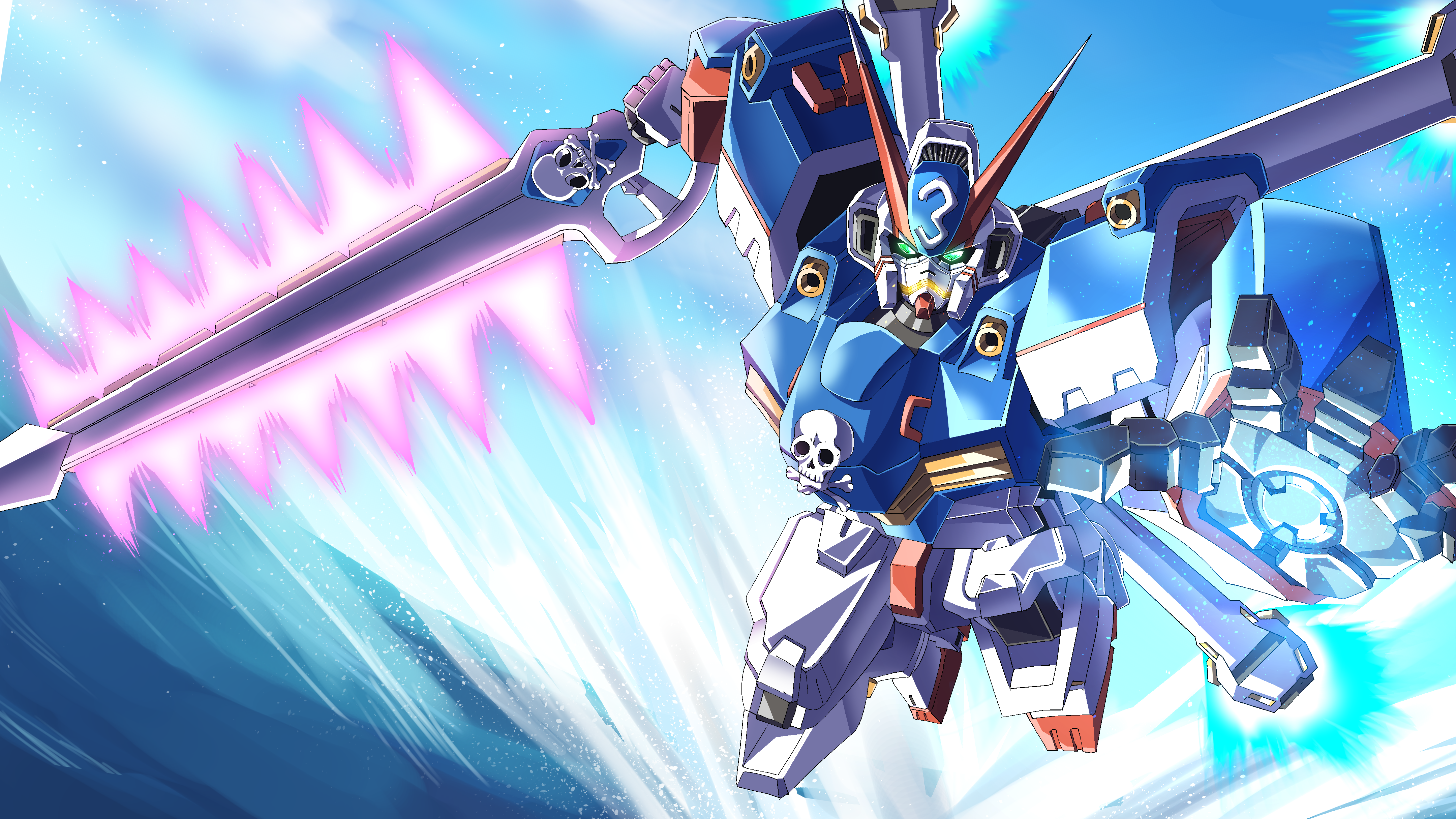 Anime Mechs Super Robot Wars Mobile Suit Crossbone Gundam Crossbone Gundam X 3 Artwork Digital Art F 4320x2430