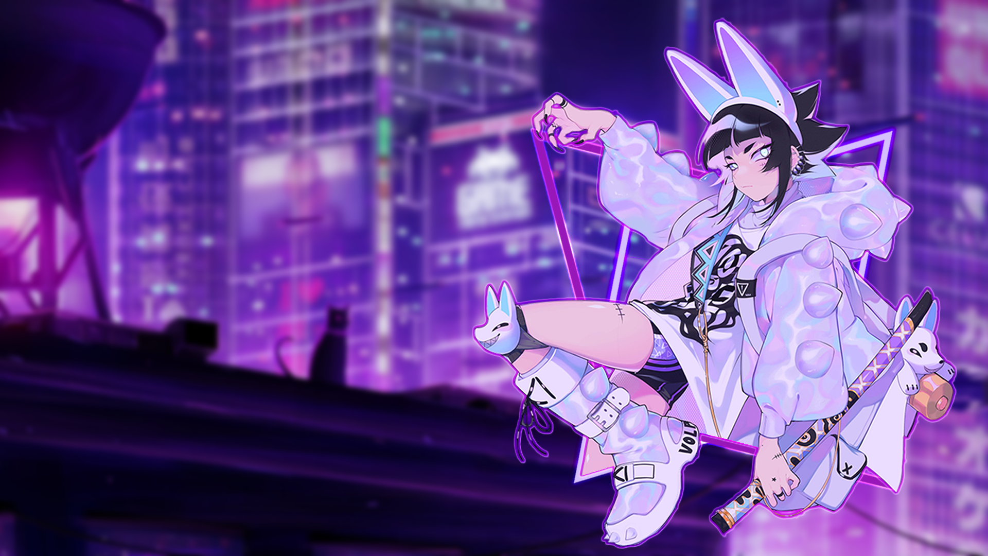 Punk Neon City Picture In Picture 1920x1080