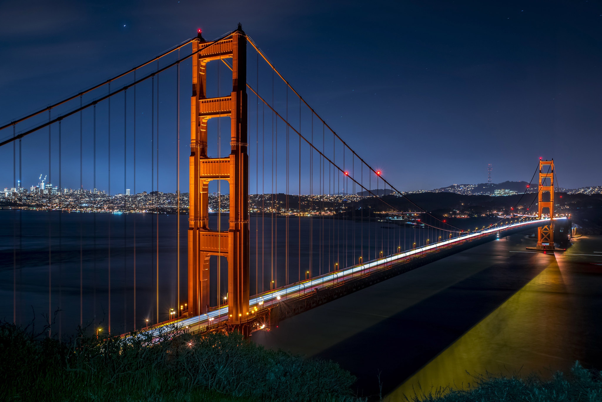 San Francisco Usa California Bridge Night 2048x1367