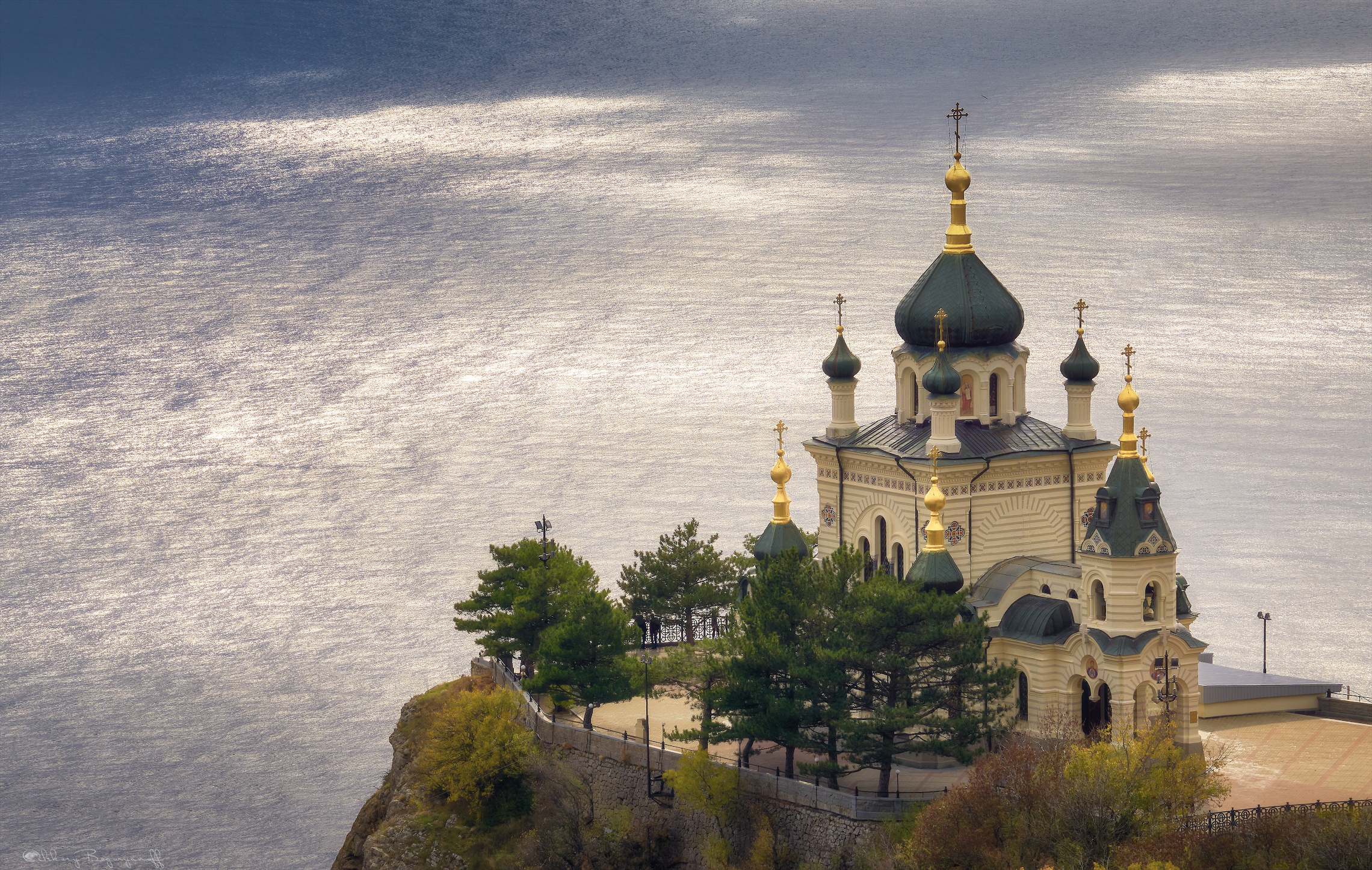 Sea Temple Russia Crimea Cliff Black Sea 2280x1446